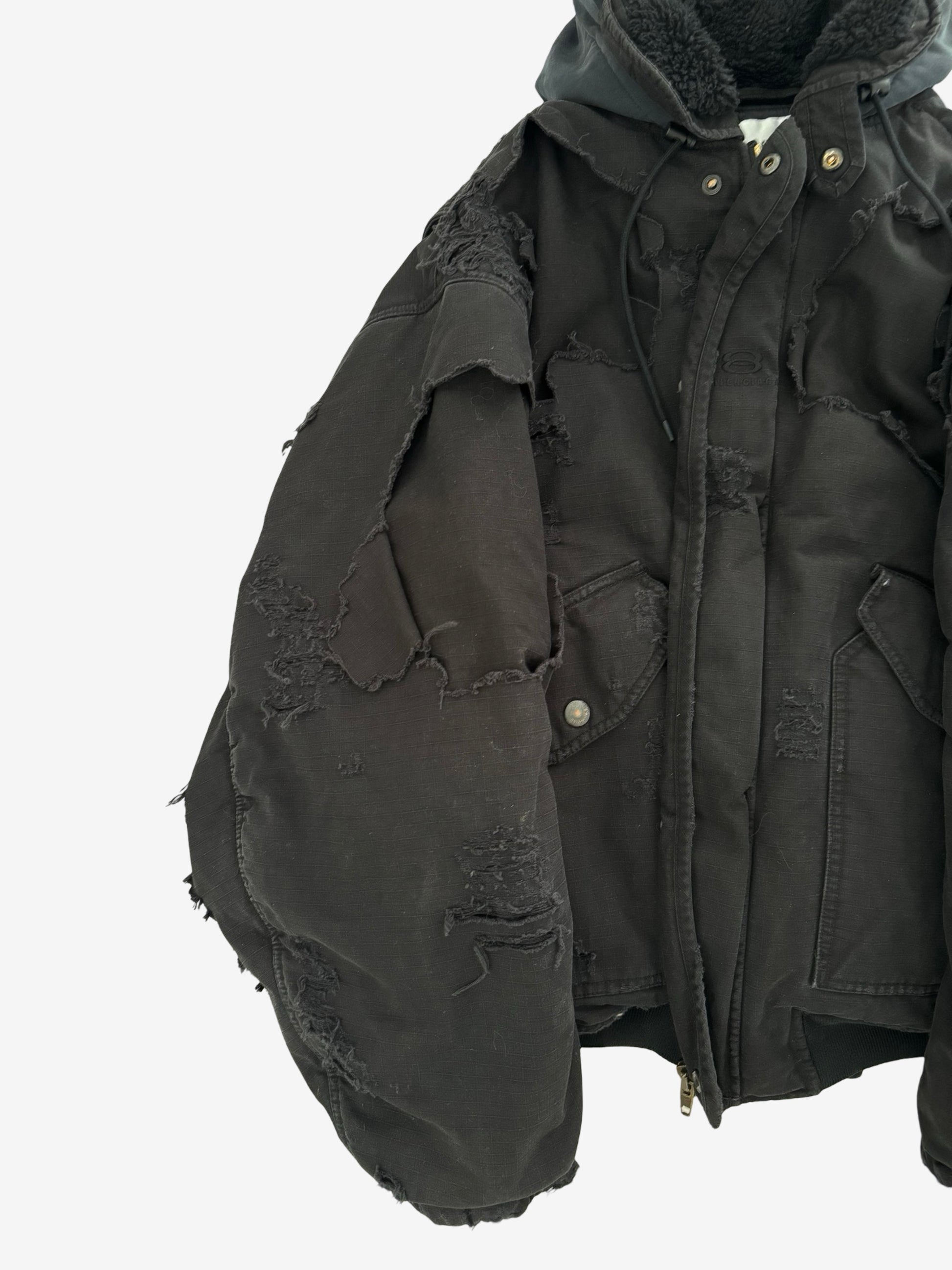 Balenciaga Black Destroyed Unity Bomber