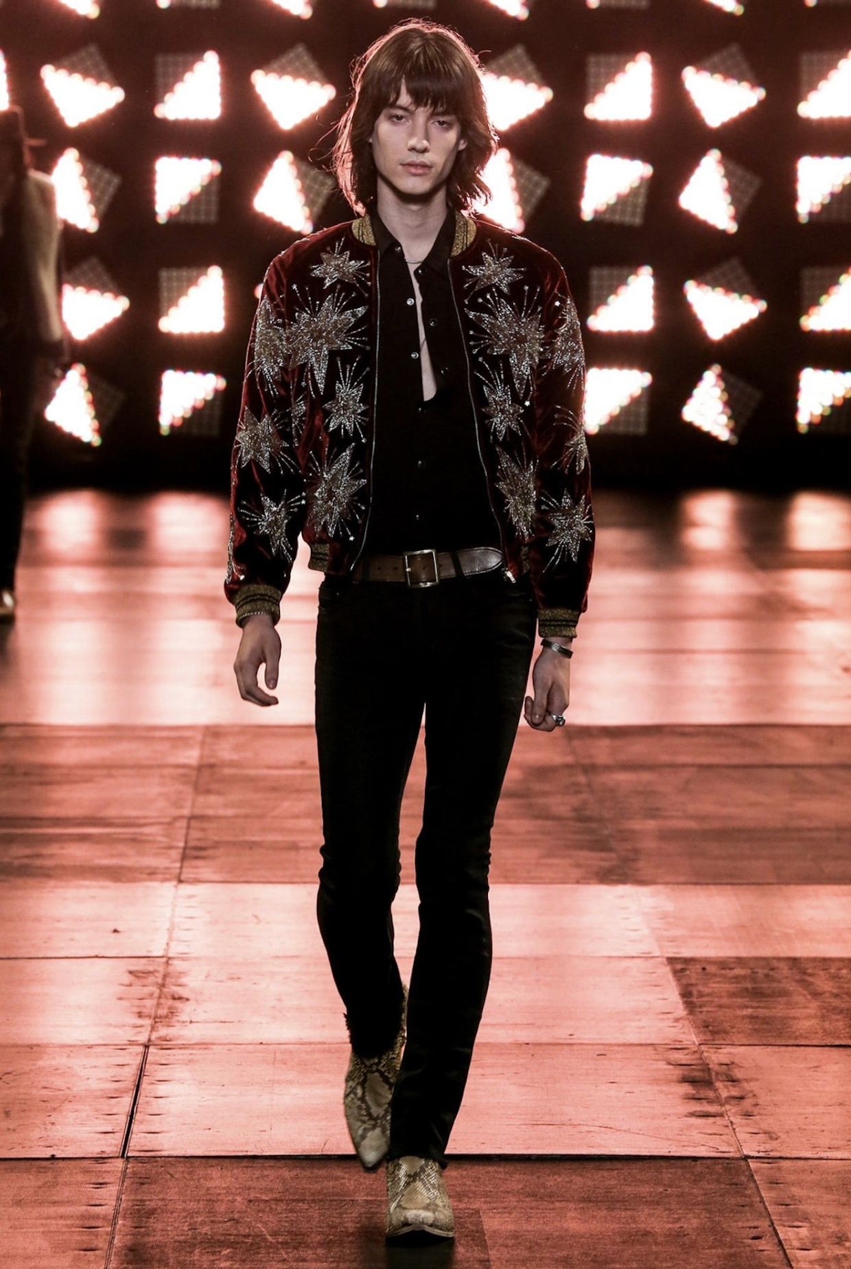 Saint Laurent Paris SS15 Star Velvet Jacket