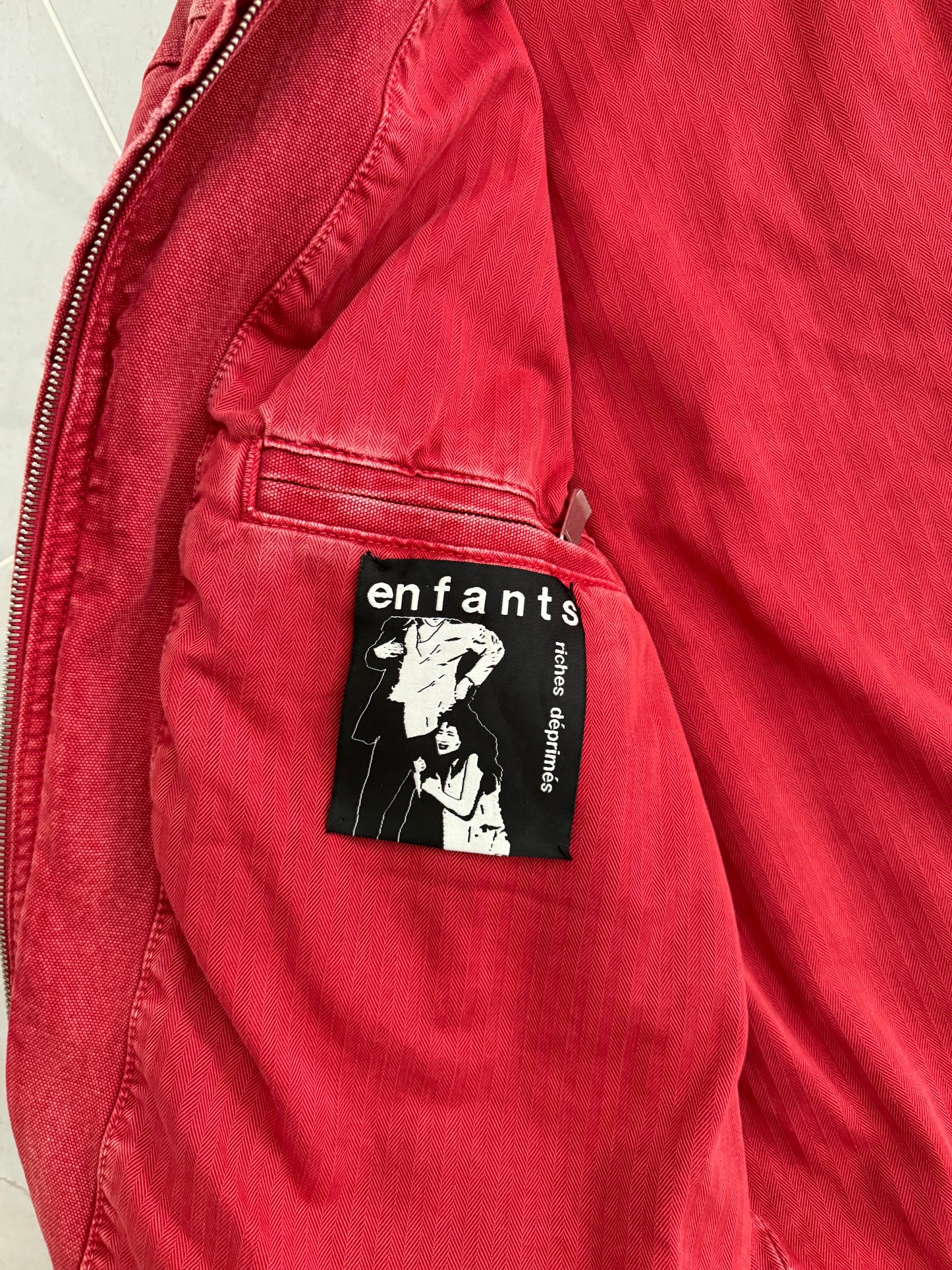 Enfants Riches Deprimes SS24 „Italian Romance“ Destroyed Red Denim Jacket