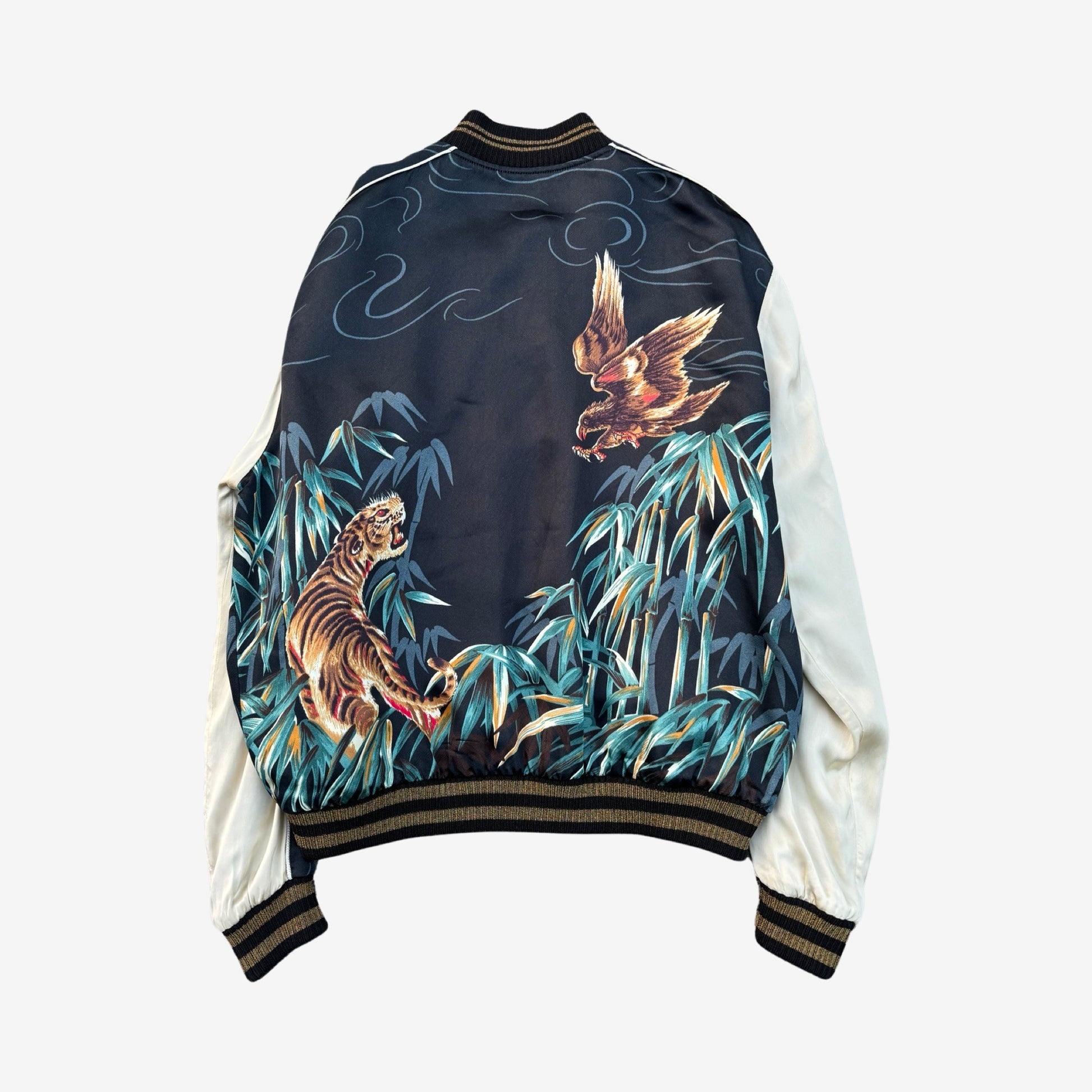 Saint Laurent Paris SS16 Tiger & Eagle Satin Jacket