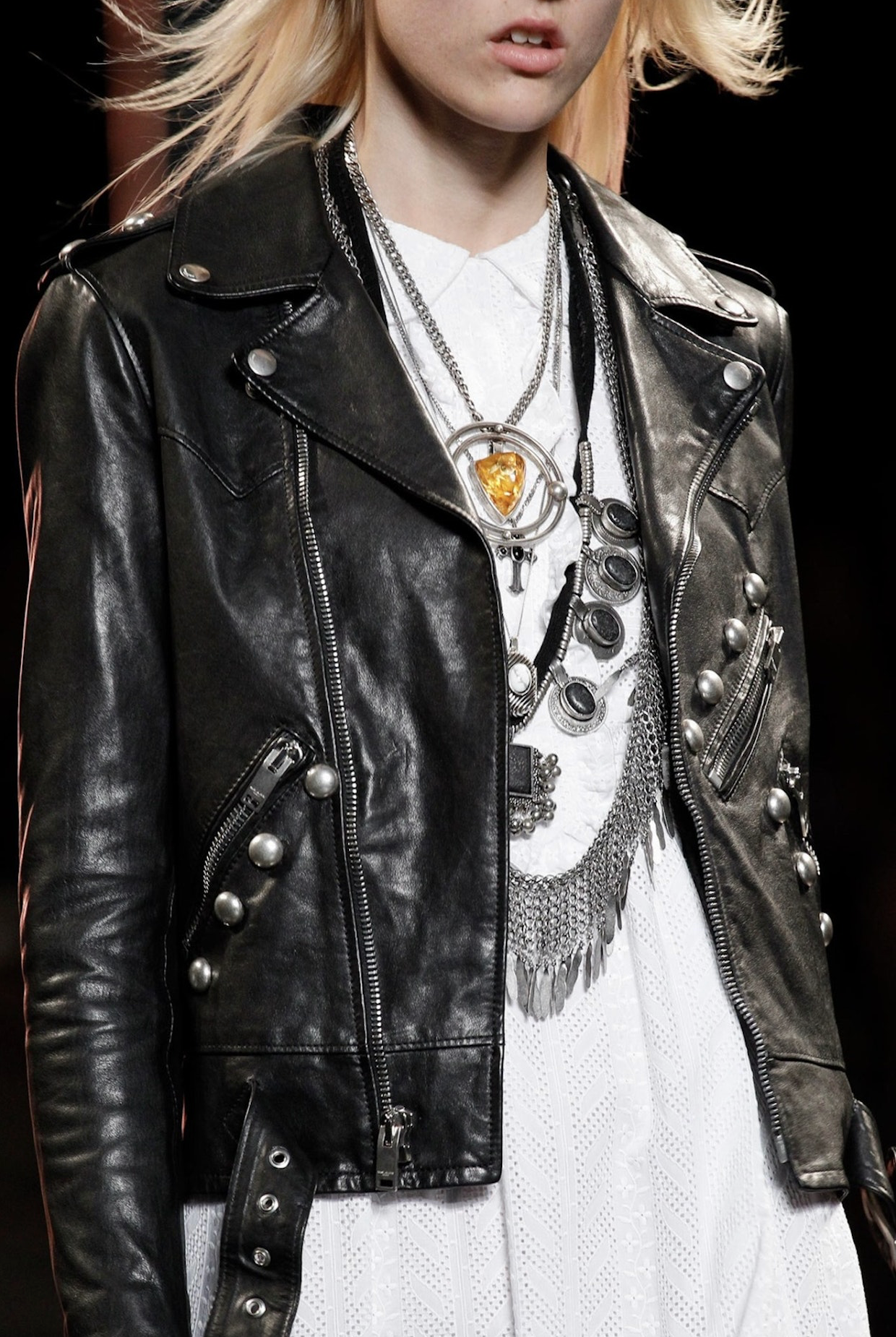 Saint Laurent SS15 Stud Leather Jacket