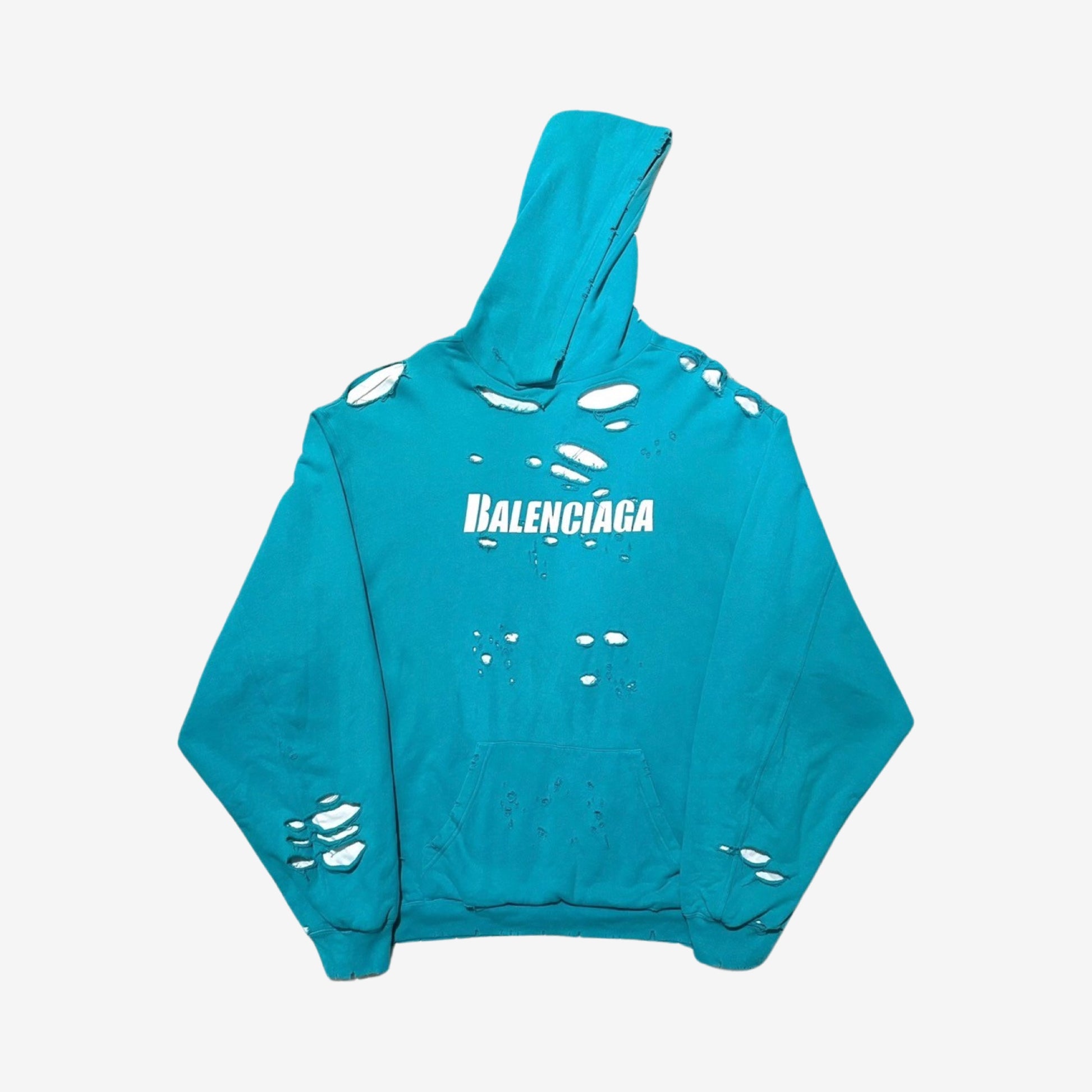 Balenciaga SS21 Destroyed Logo Hoodie