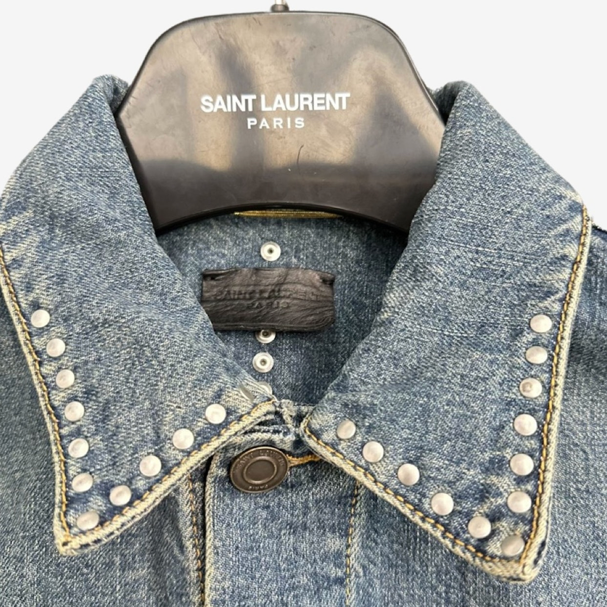 Saint Laurent SS15 Psych Rock Stud Denim Jacket