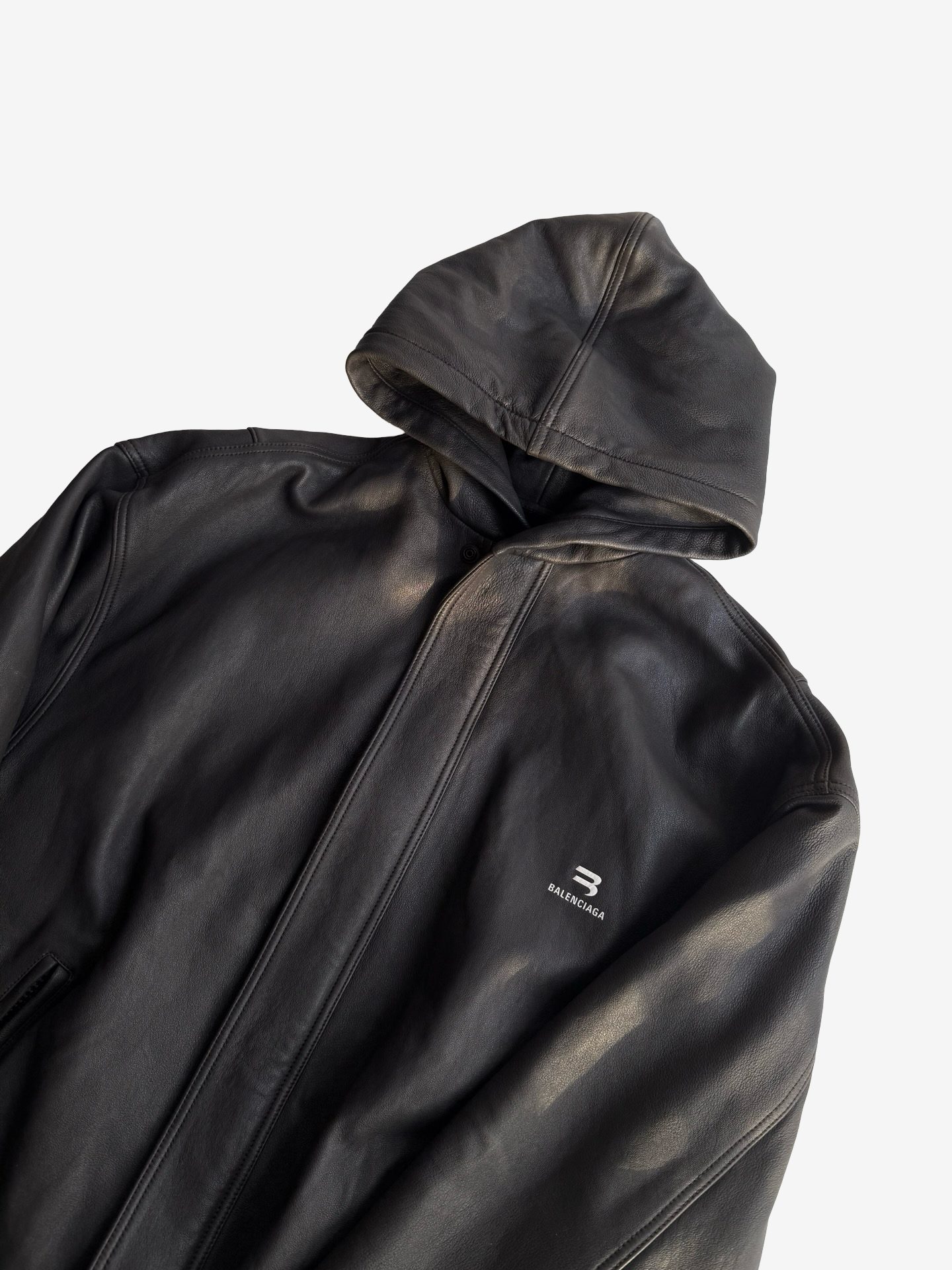 Balenciaga Taxi Hoodie Leather Bomber