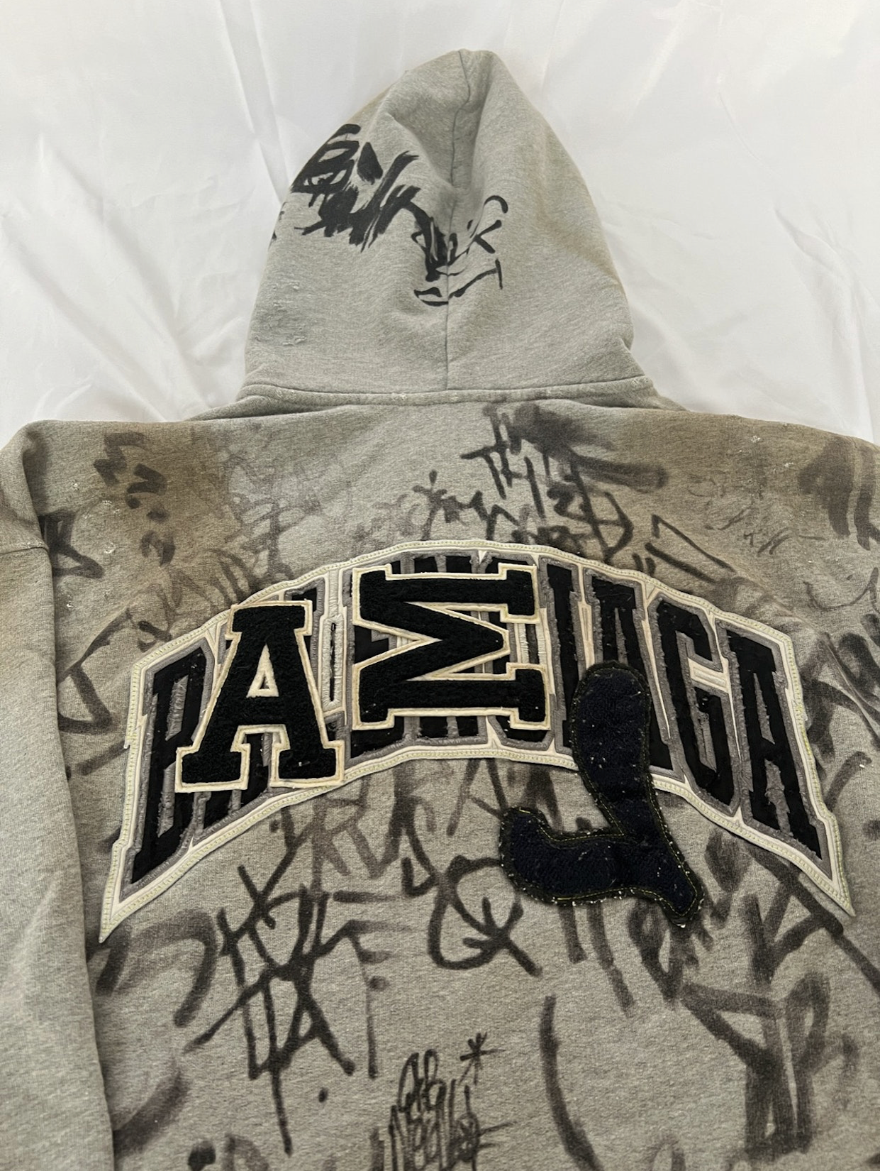 Balenciaga SS23 Grey Skate Graffiti Zip Hoodie