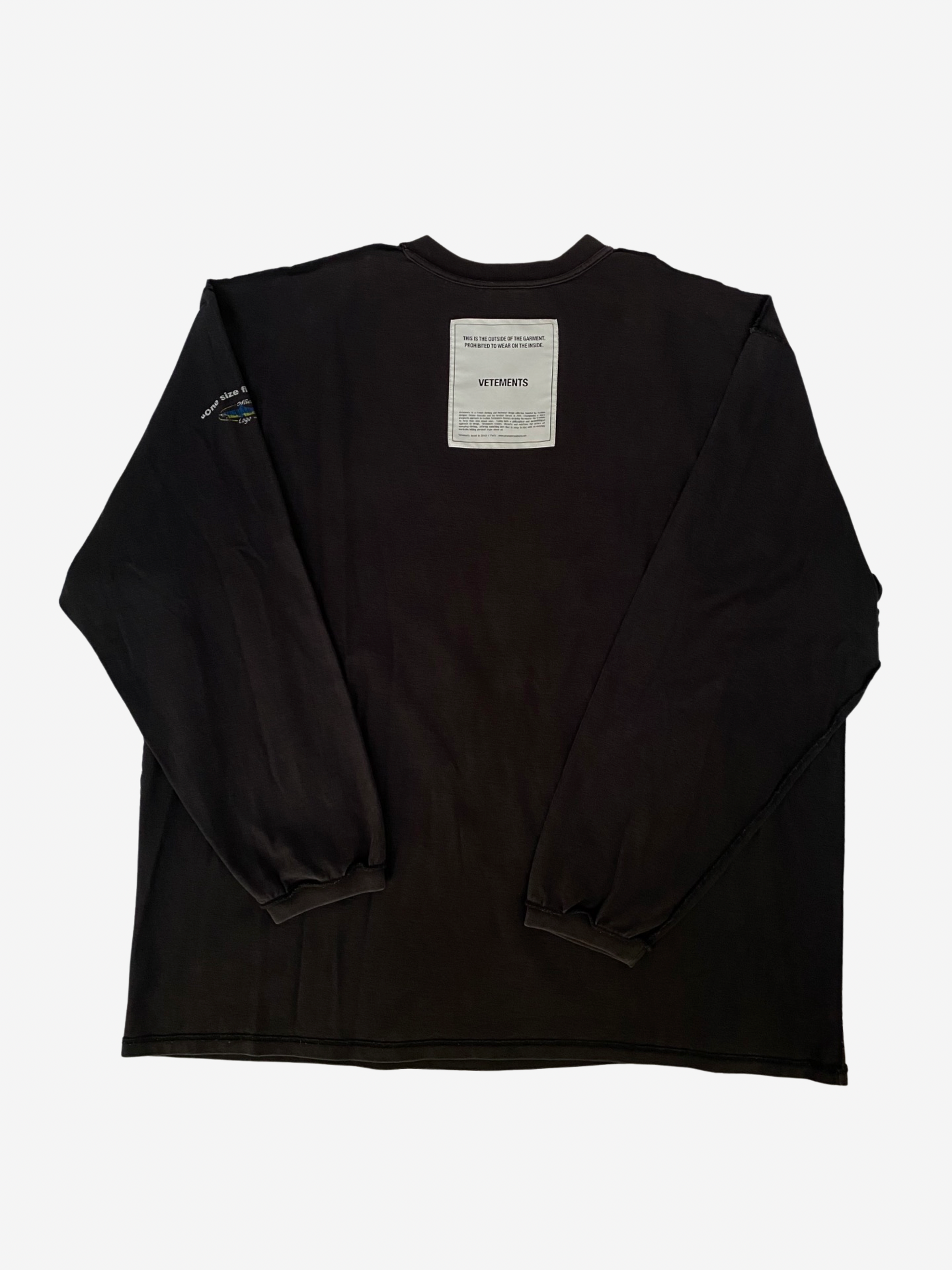 Vetements Black Inside-out Long Sleeve 