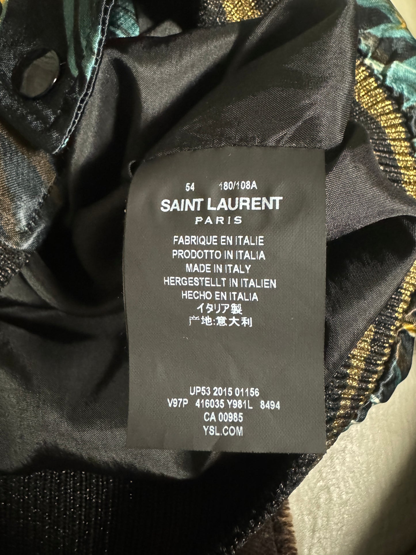 Saint Laurent Paris SS16 Tiger & Eagle Satin Jacket