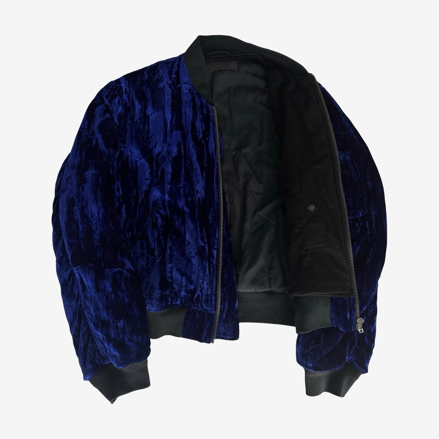 Haider Ackermann FW16 Cobalt Blue Crushed
Velvet Jacket Sz.L