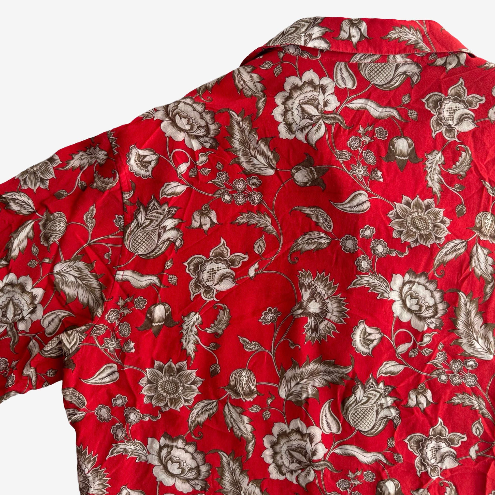 Gucci SS17 Red Silk Floral Shirt