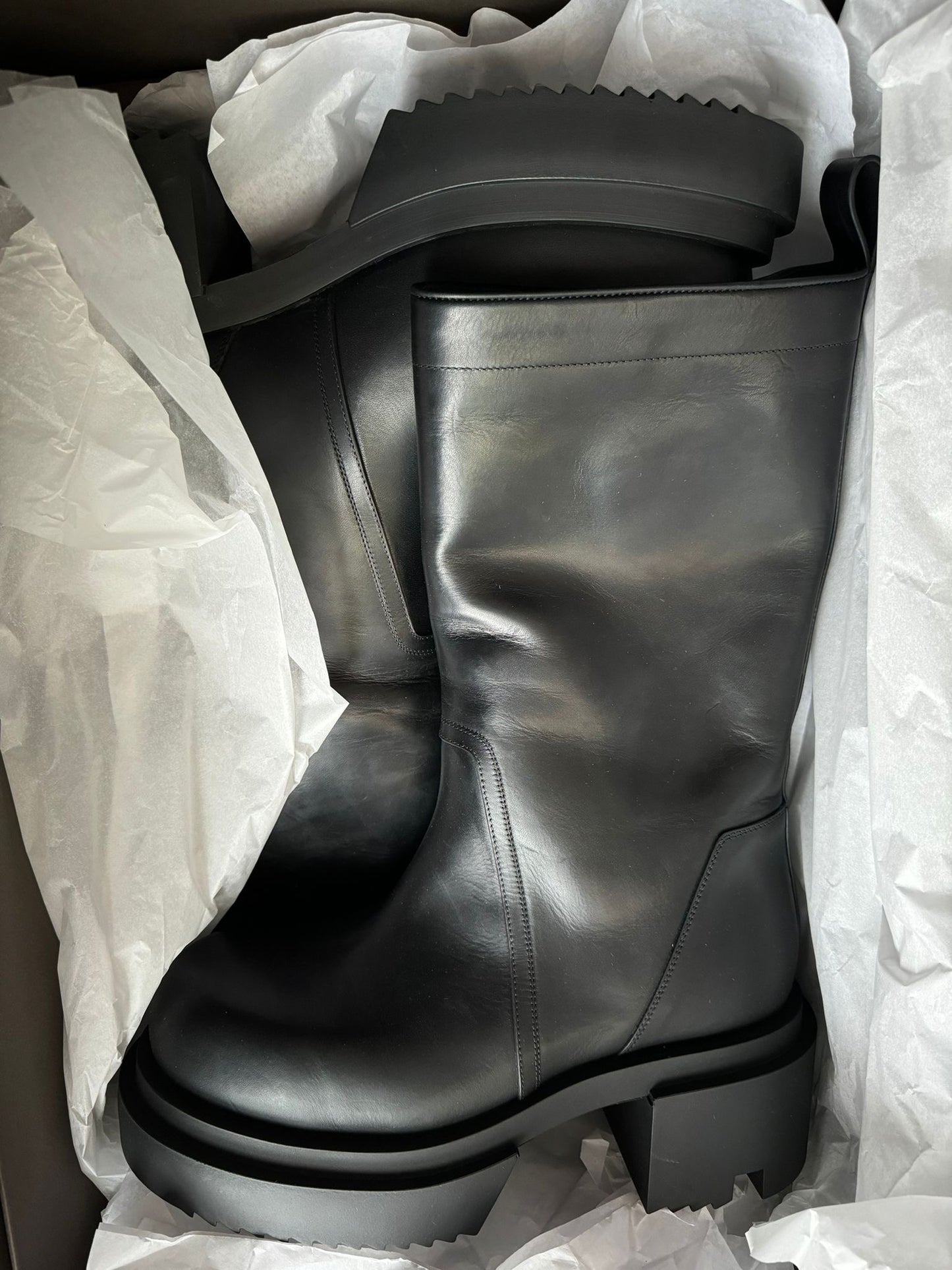 Rick Owens Pull On Bogun Leather Boots