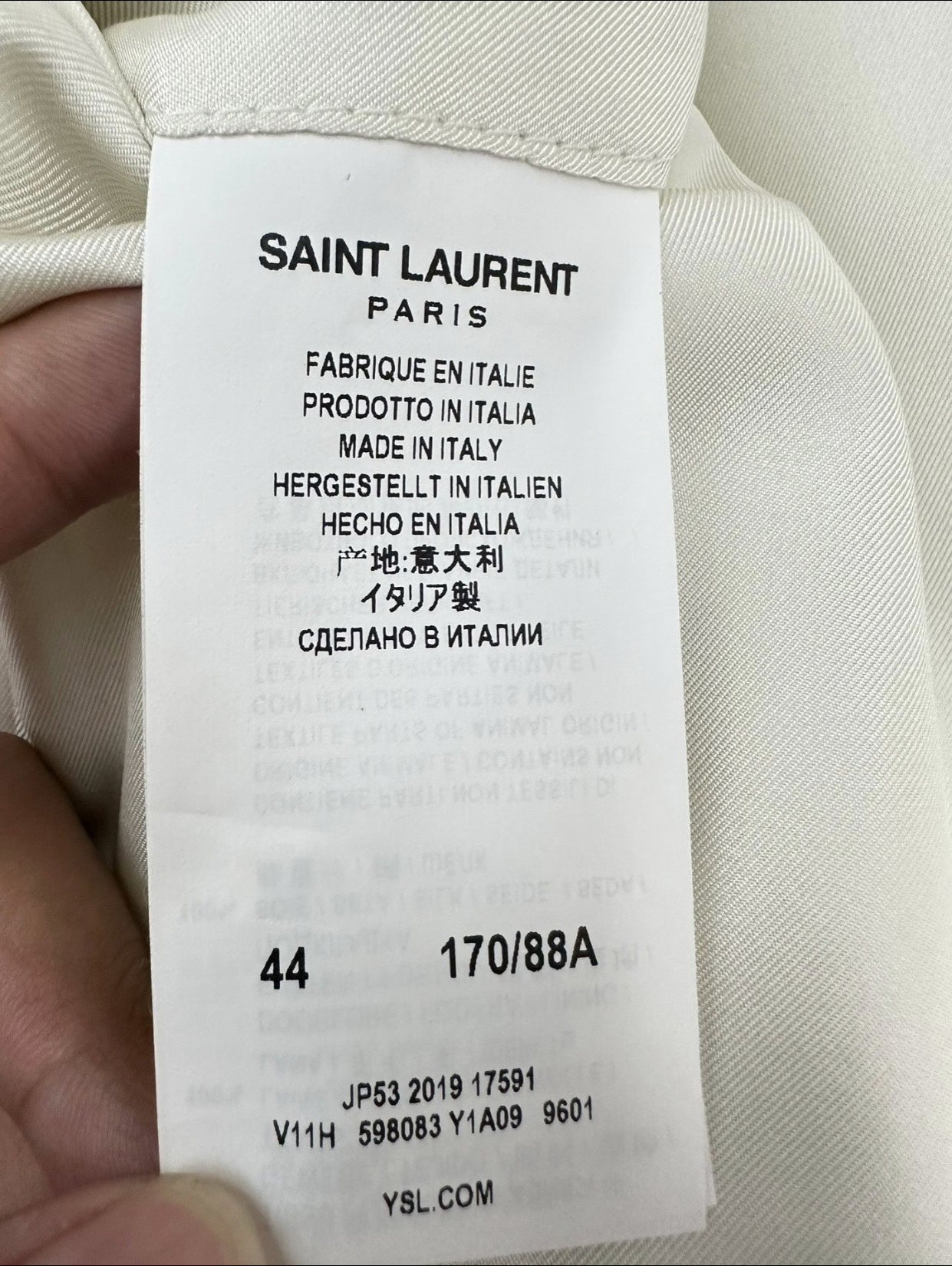 Saint Laurent Paris White Blazer