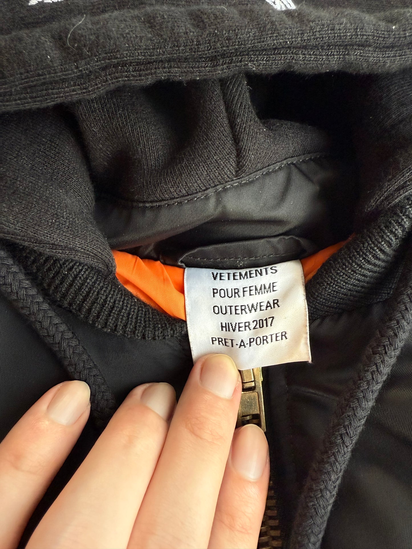 Vetements FW16 Total Fucking Darkness (TFD) Femme Bomber Sz.XS