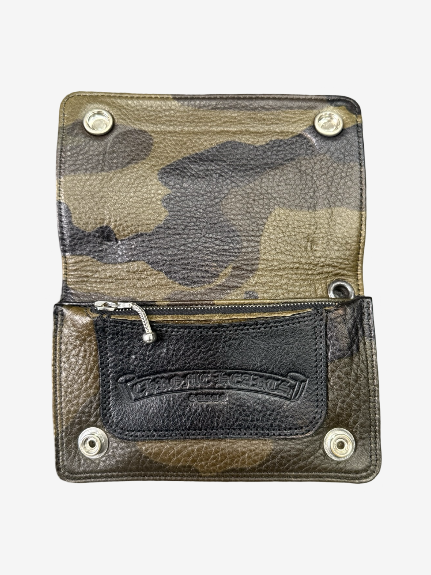 Chrome Hearts Rolling Stones Camouflage Patched Wallet