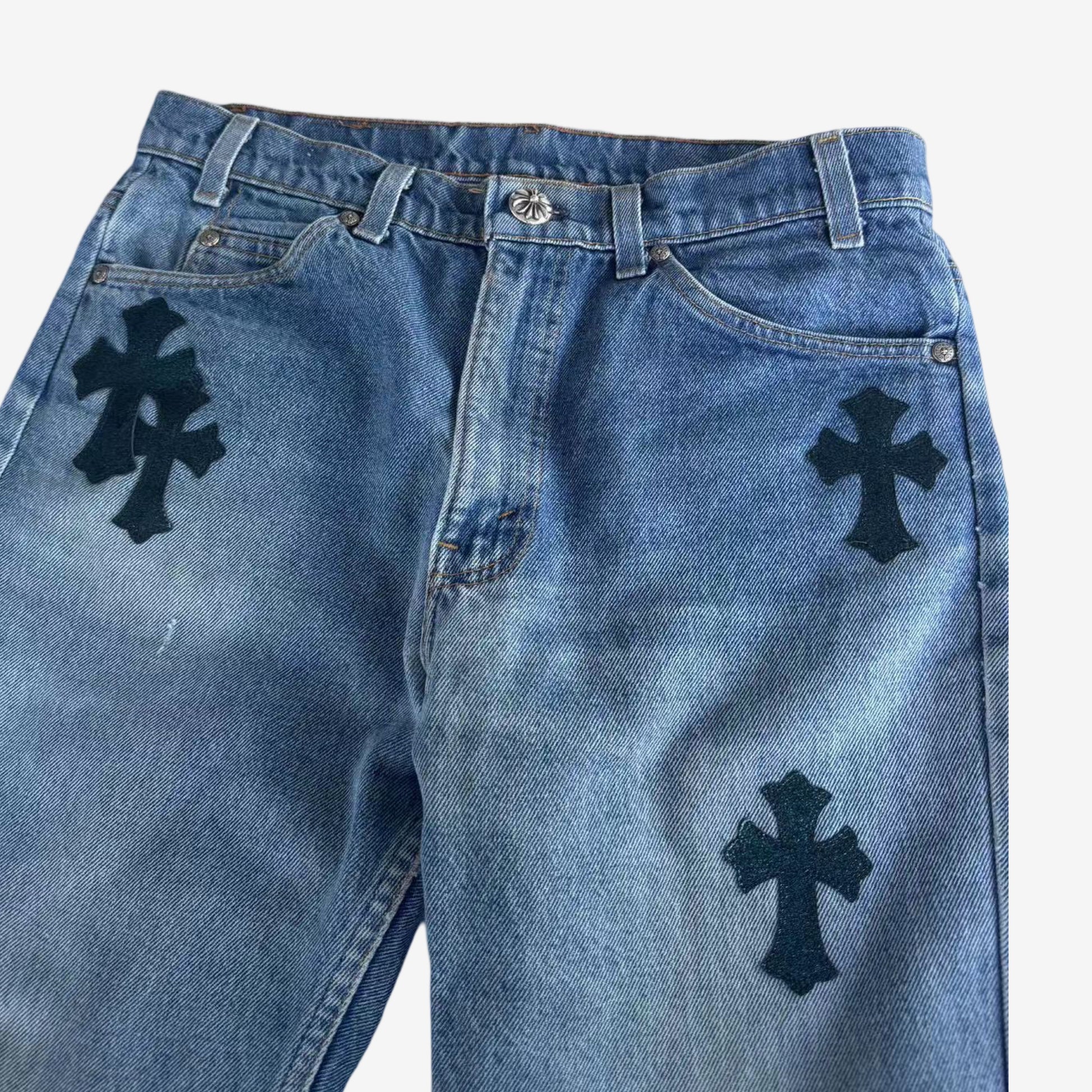 Chrome Hearts 1of1 Levis 517 Denim with Petrol Cross Patches Sz.34