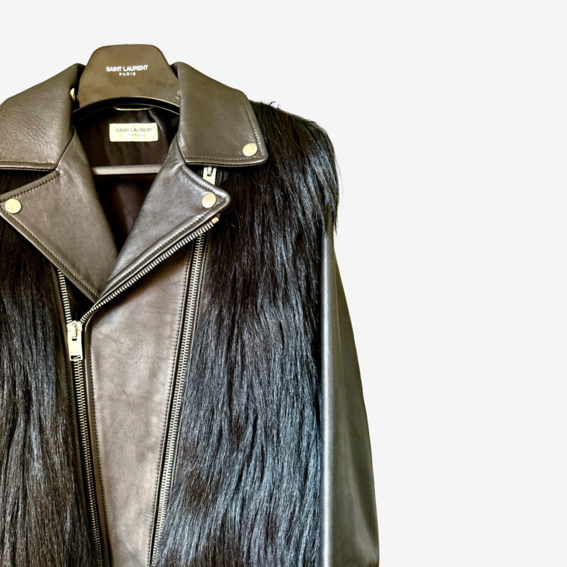 Saint Laurent Paris FW13 L01 Leather Jacket with Fur