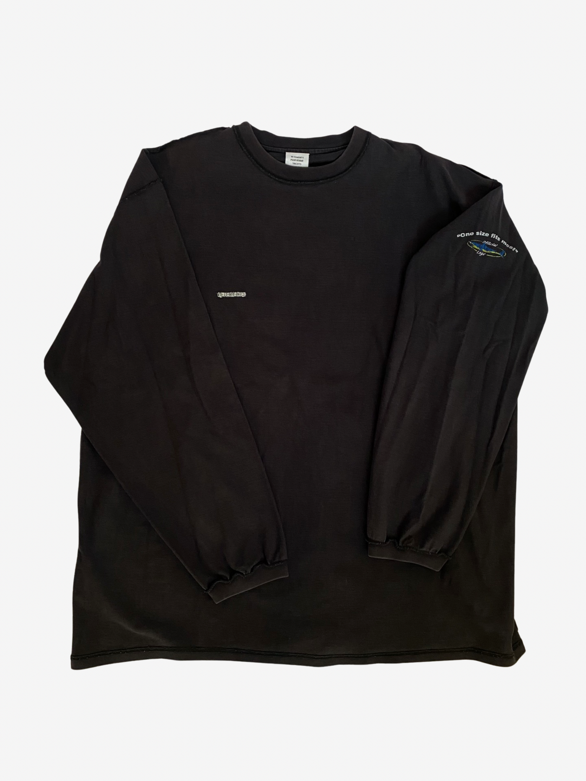 Vetements Black Inside-out Long Sleeve 