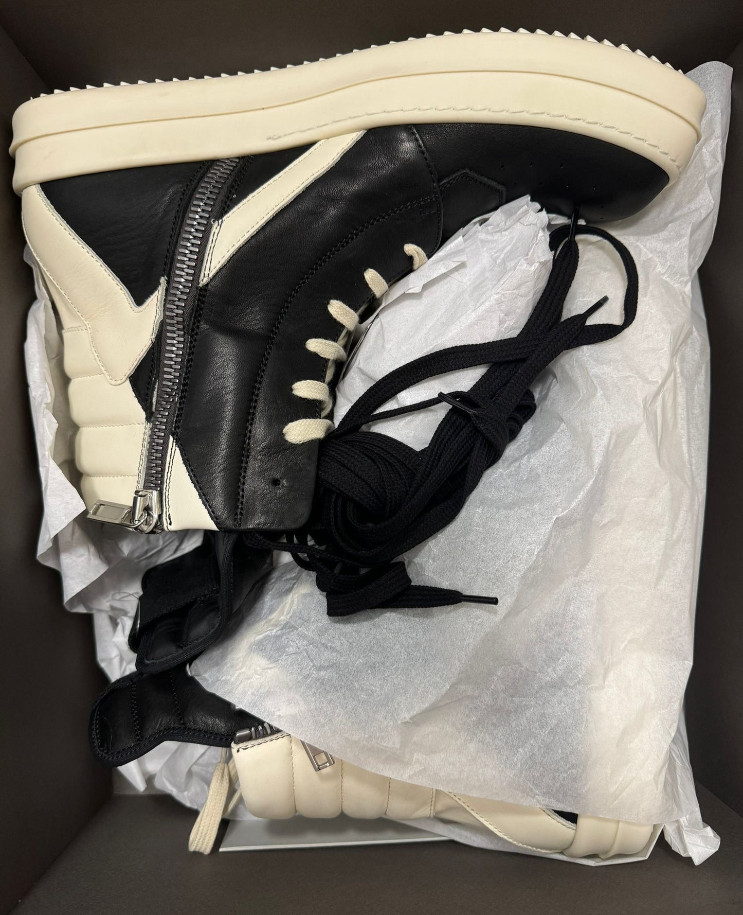 Rick Owens Geobaskets Black White Mainline