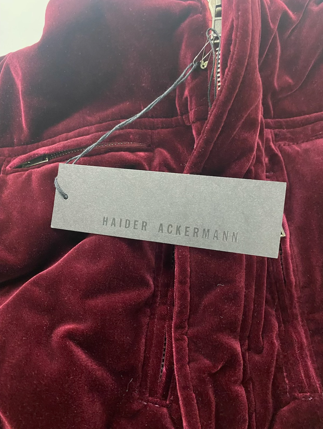 Haider Ackermann Burgundy Velvet Bomber