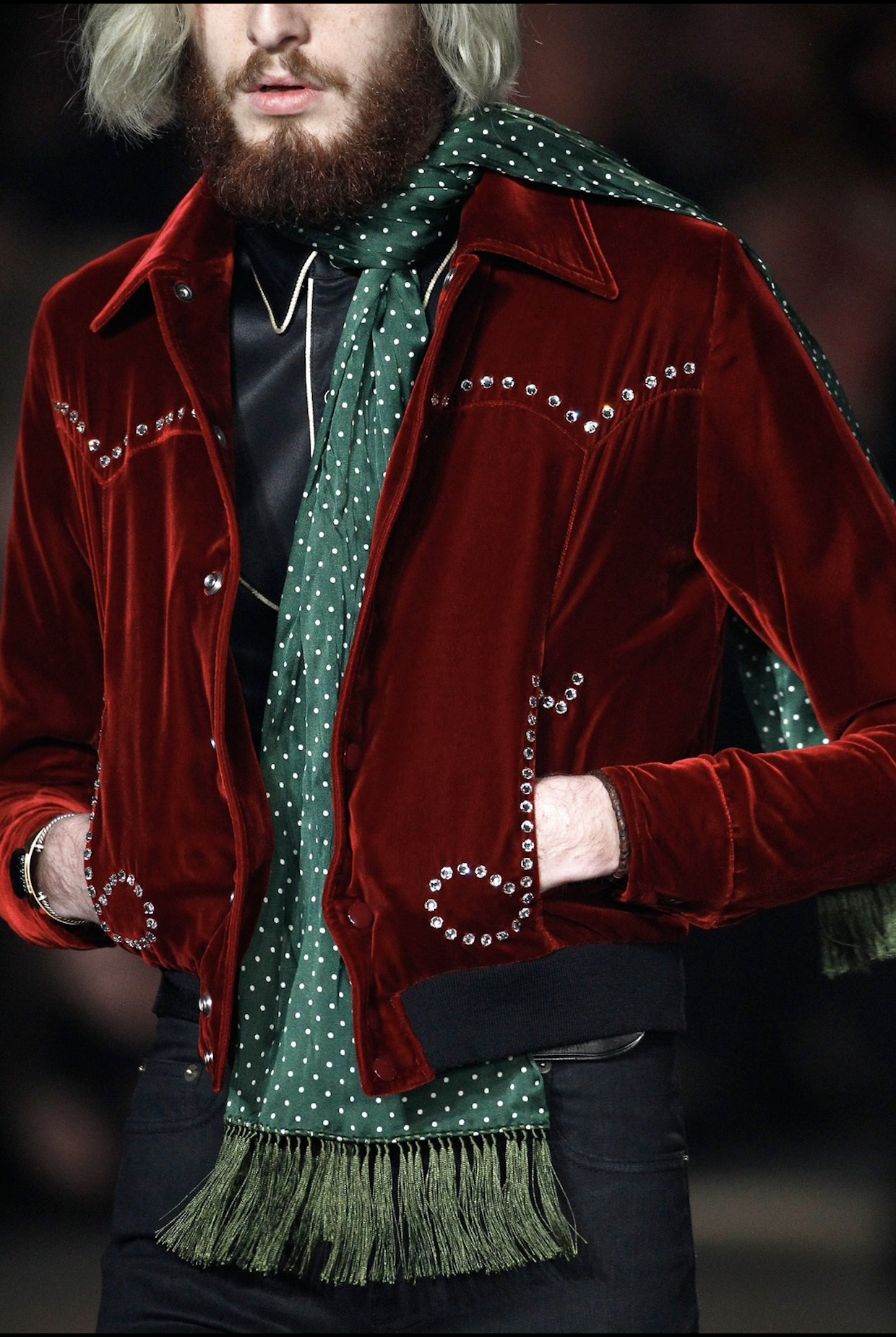 Saint Laurent AW16 Chrystal Music Note
Velvet Jacket