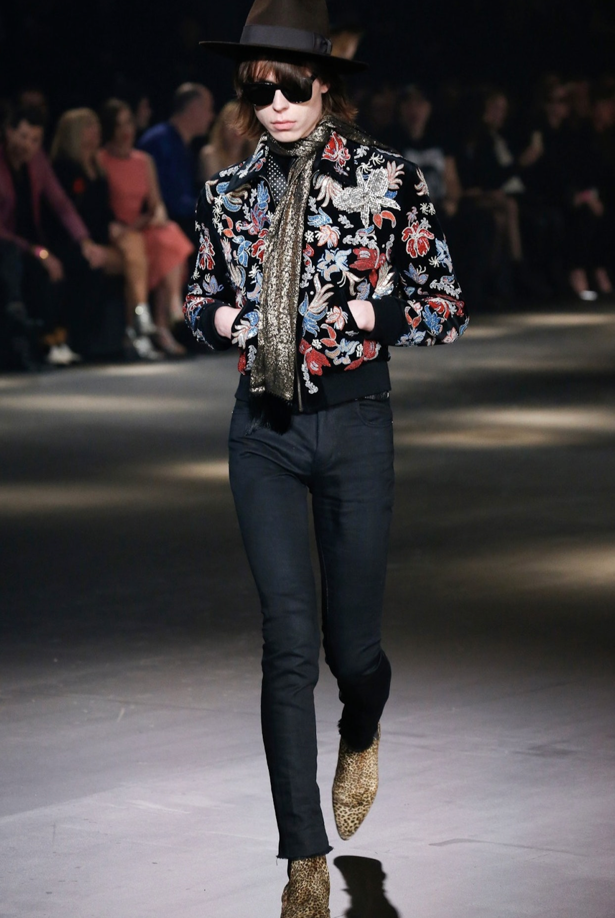 Saint Laurent Paris AW16 Stiched Floral Jacket