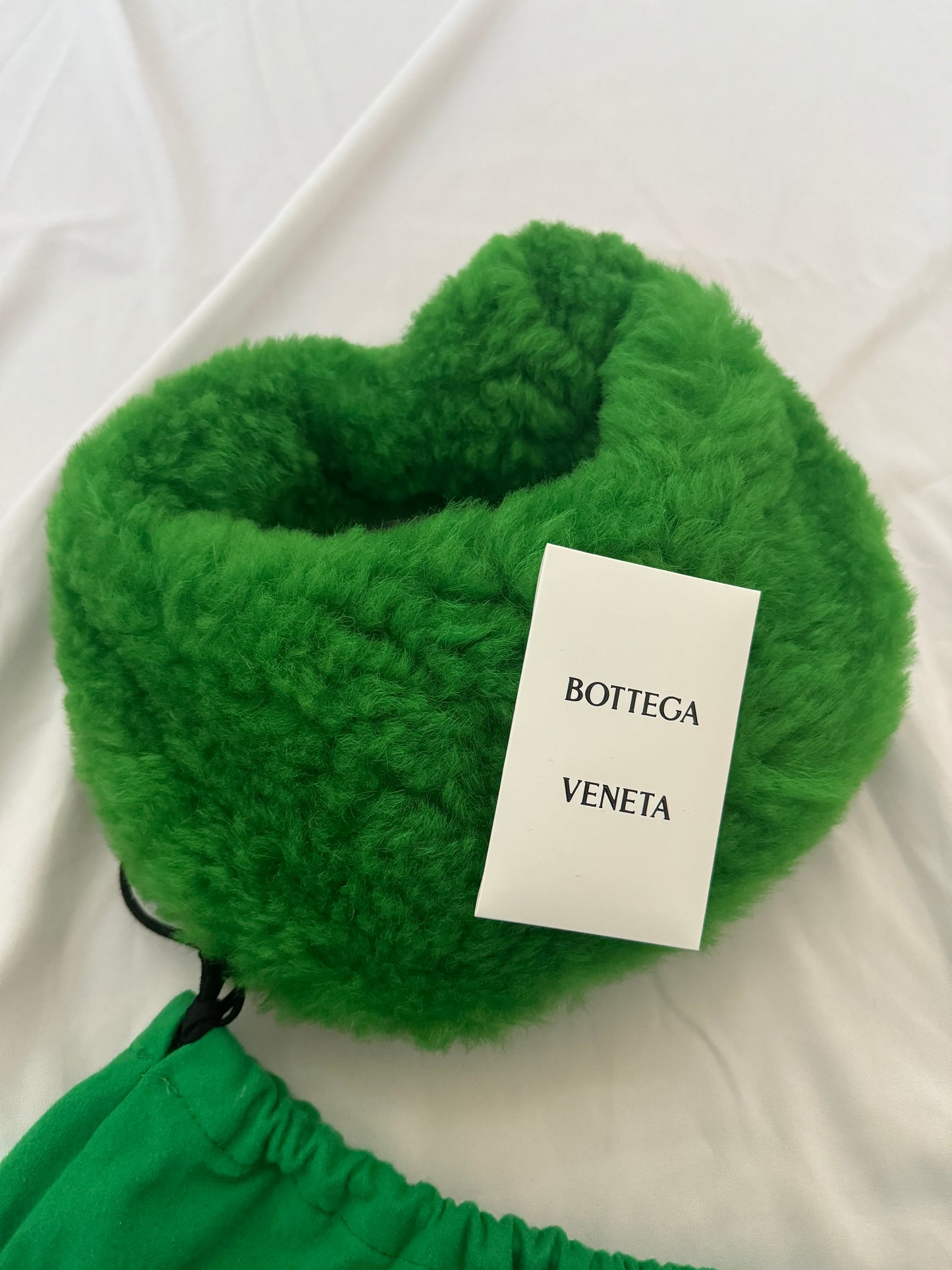 Bottega Veneta Green Shearling Jodie Mini Handbag