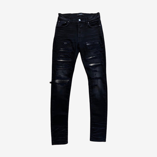 Amiri MX1 Plaid Thrasher Jeans Black