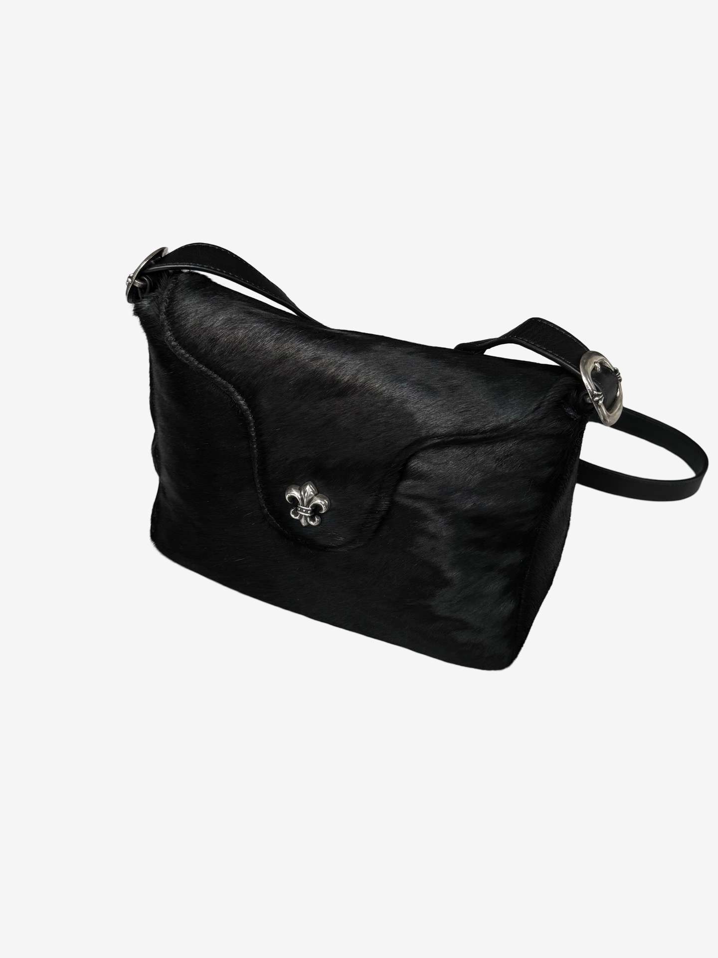 Chrome Hearts Black Pony Hair Fleur the Lis Flap Bag