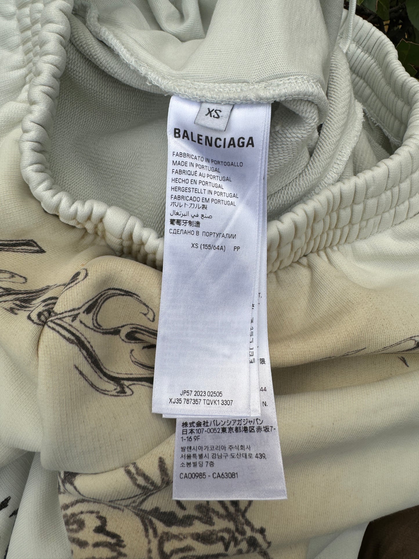 Balenciaga SS24 Tattoo Baggy Sweatpants washtag 