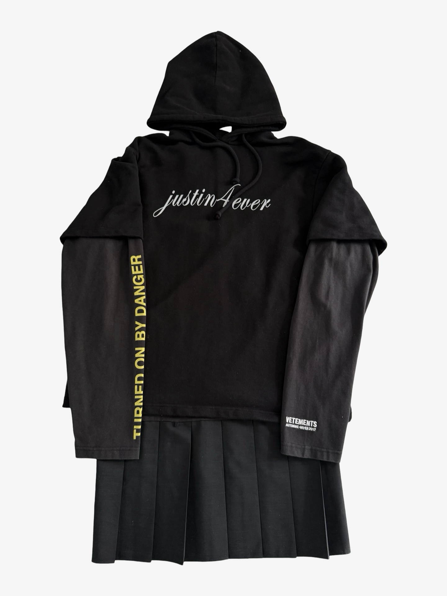 Vetements AW17 Runway Justin4Ever Hoodie Dress Sz.XS