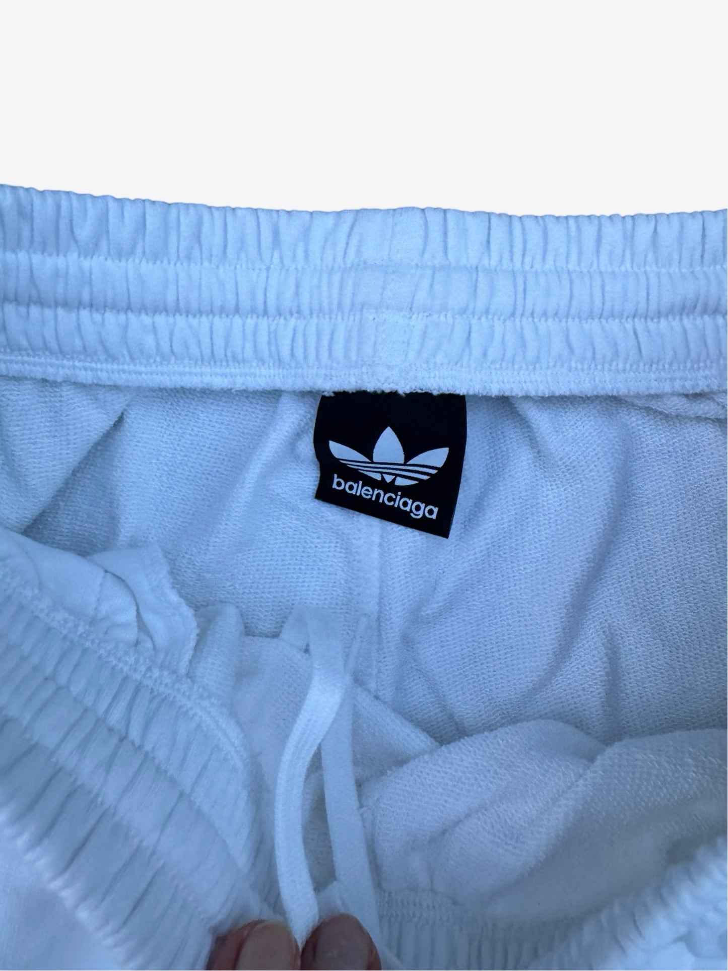 Balenciaga Adidas White Oversized Cotton Sweatpants