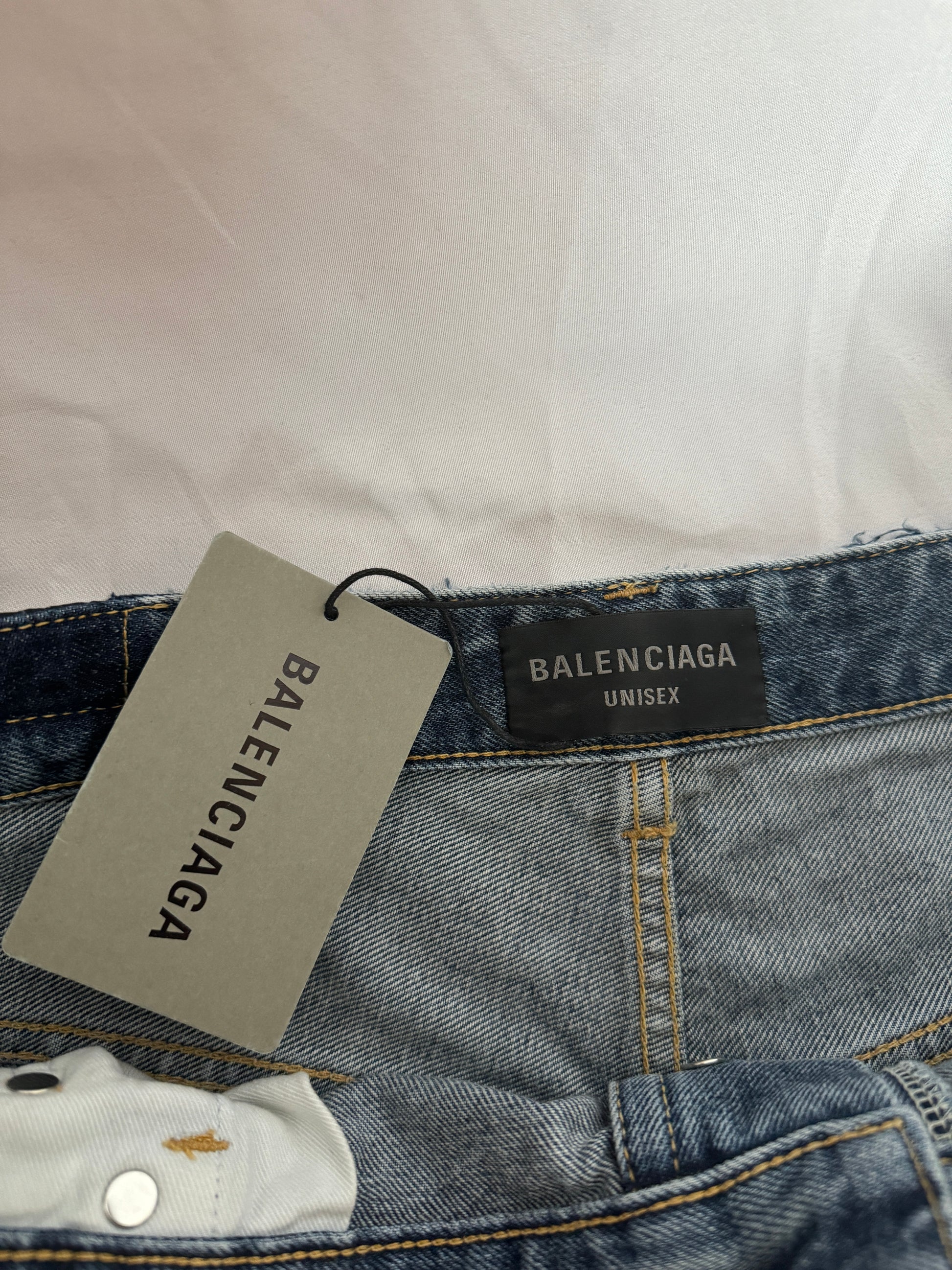 Balenciaga SS23 Mud Oil Spilled Distressed Baggy Denim