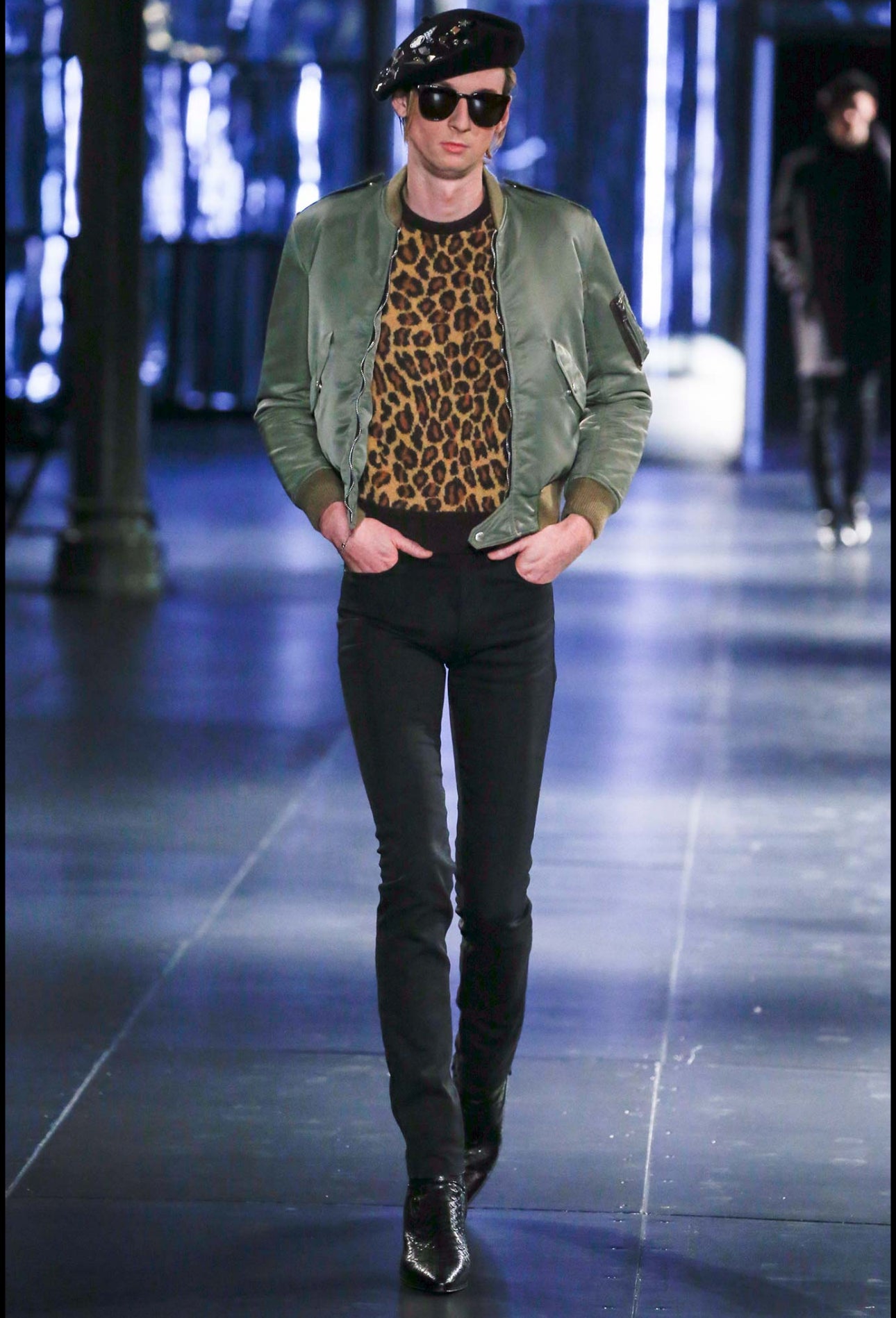  Saint Laurent Paris Khaki Green MA-1 Bomber Blouson Fall Winter 2015