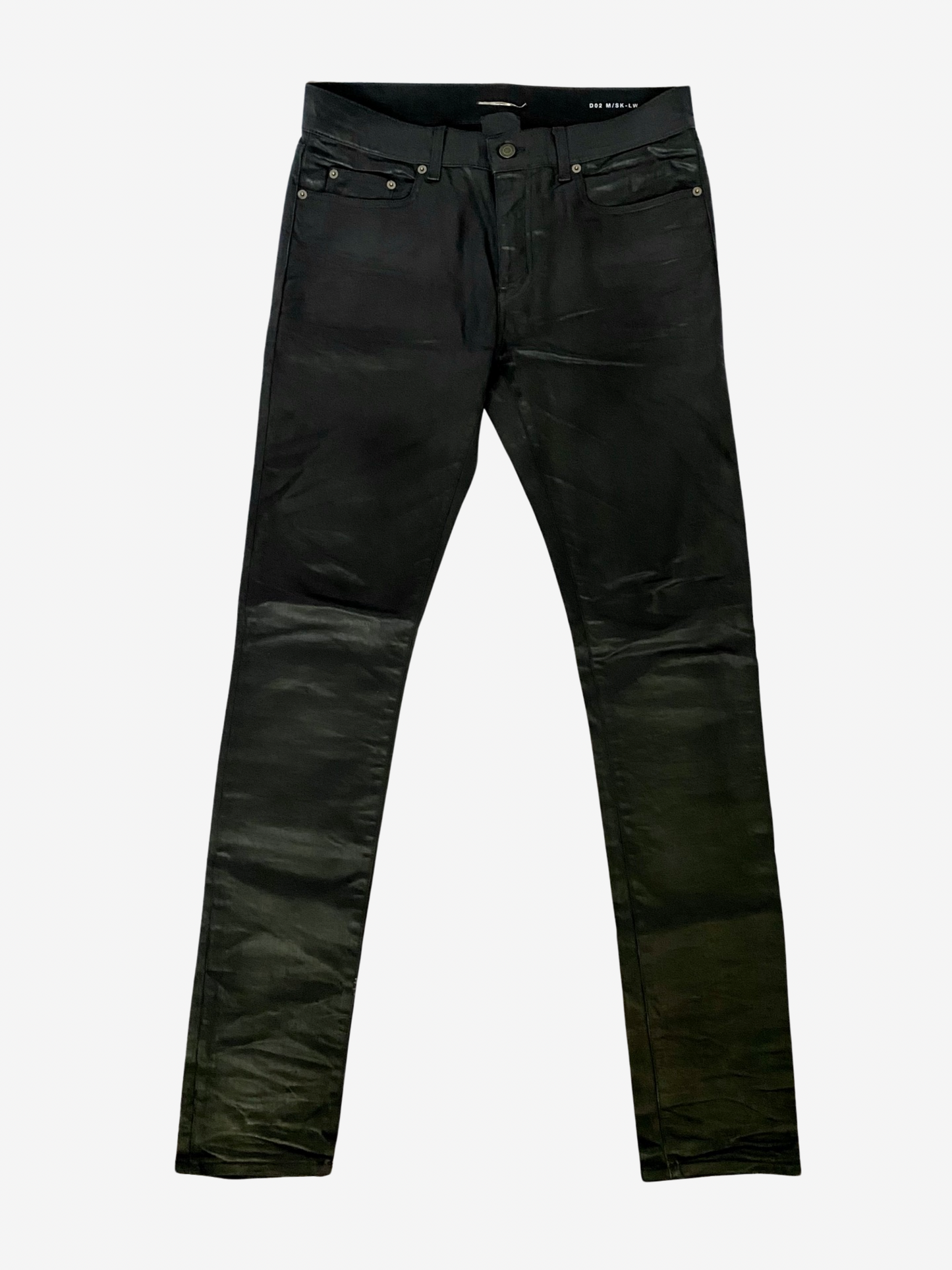 Saint laurent waxed denim hedi slimane