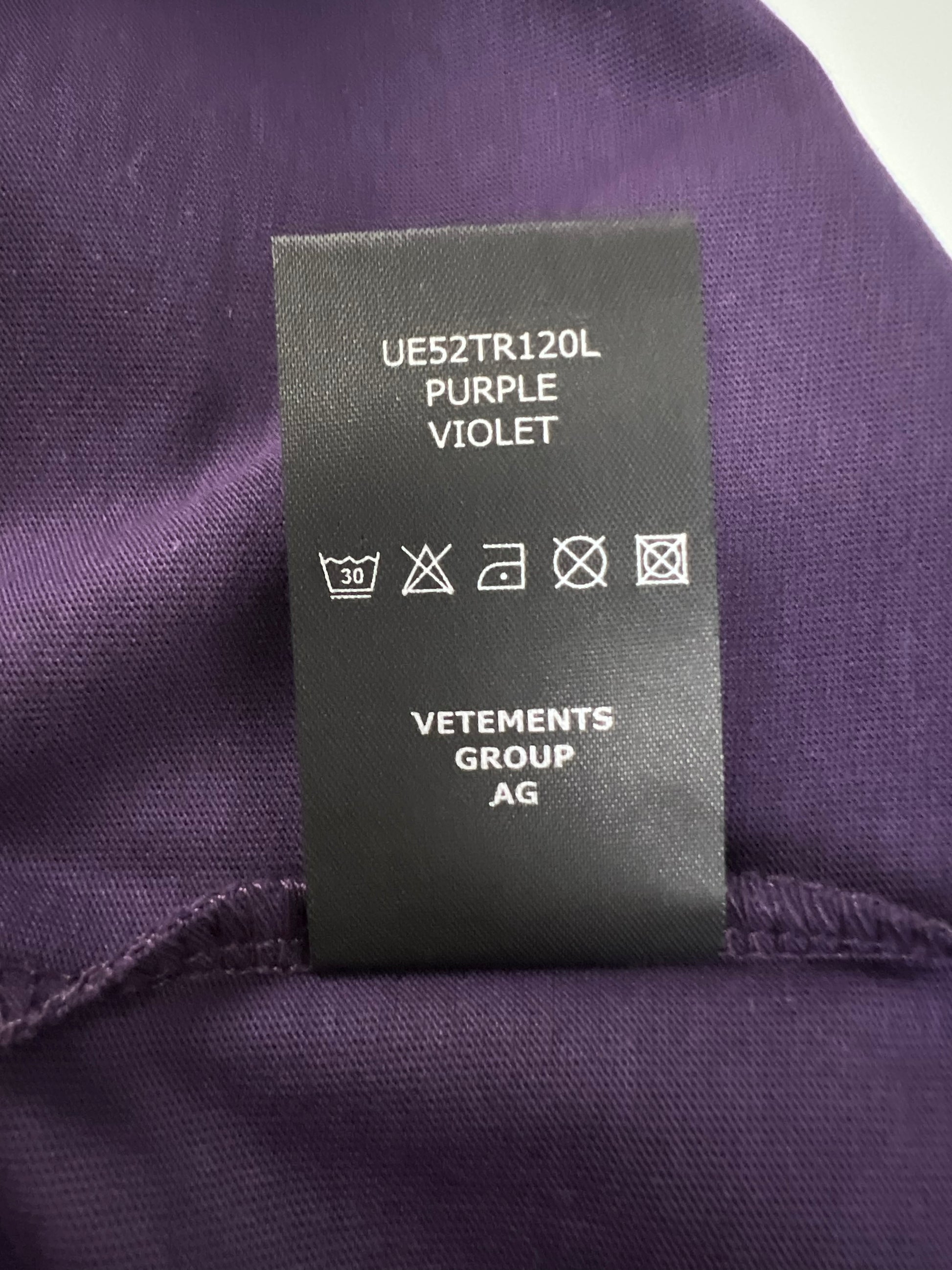 Vetements Purple Logo Inside Out Tshirt