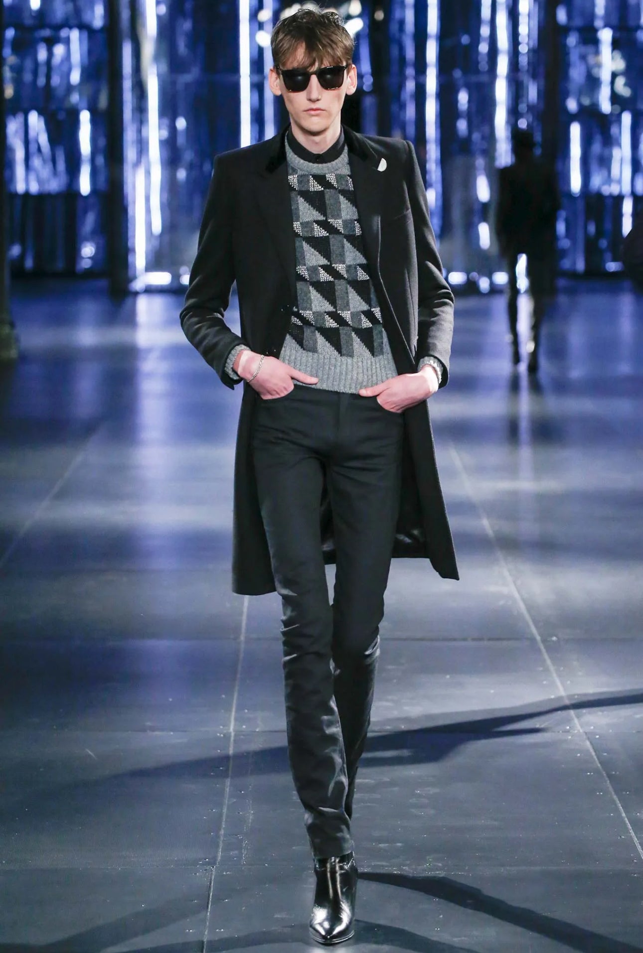 Saint Laurent Paris FW15 Geometric Knit runway