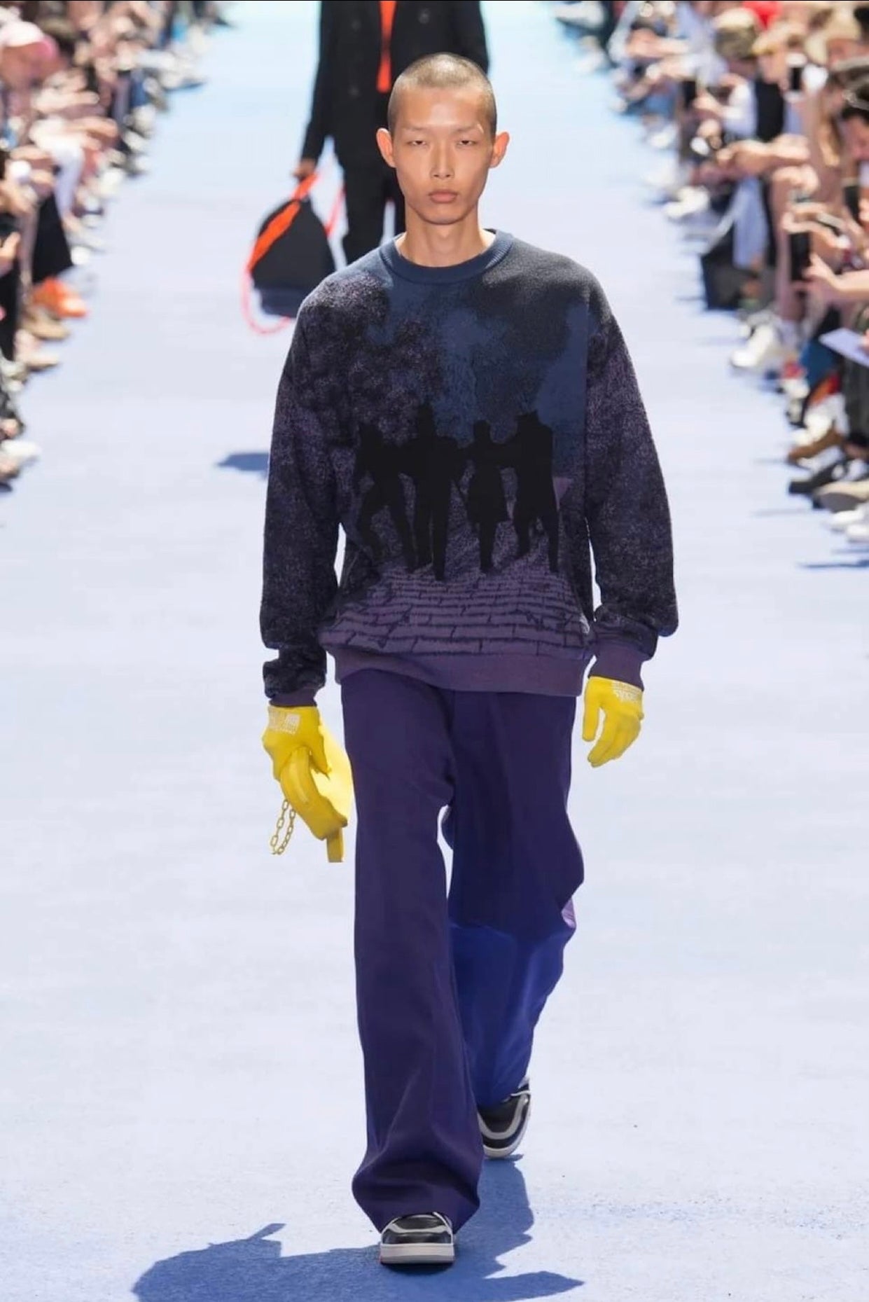 LV SS19 RUNWAY BRICK ROAD SWEATER IN PURPLE