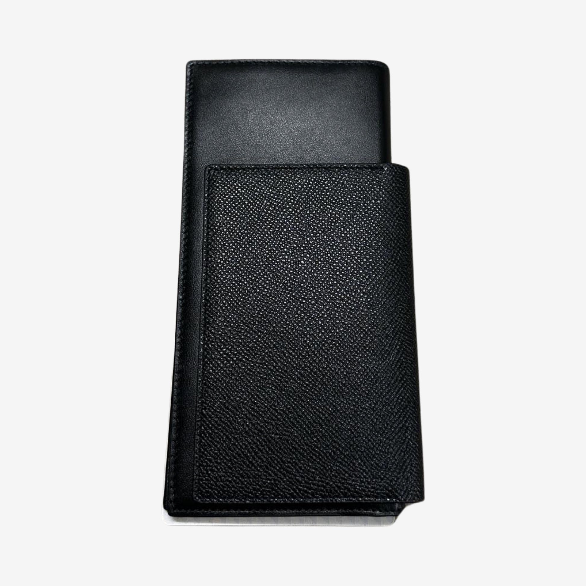 Balenciaga SS24 Black Leather Passport Wallet