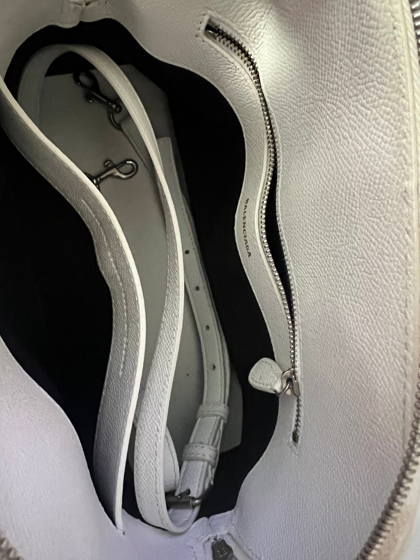 Balenciaga Ville Medium Top Handle Bag White with Logo