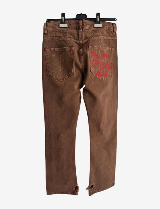 Enfants Riches Deprimes FW23 Brown Embroidered Pants Sz.30