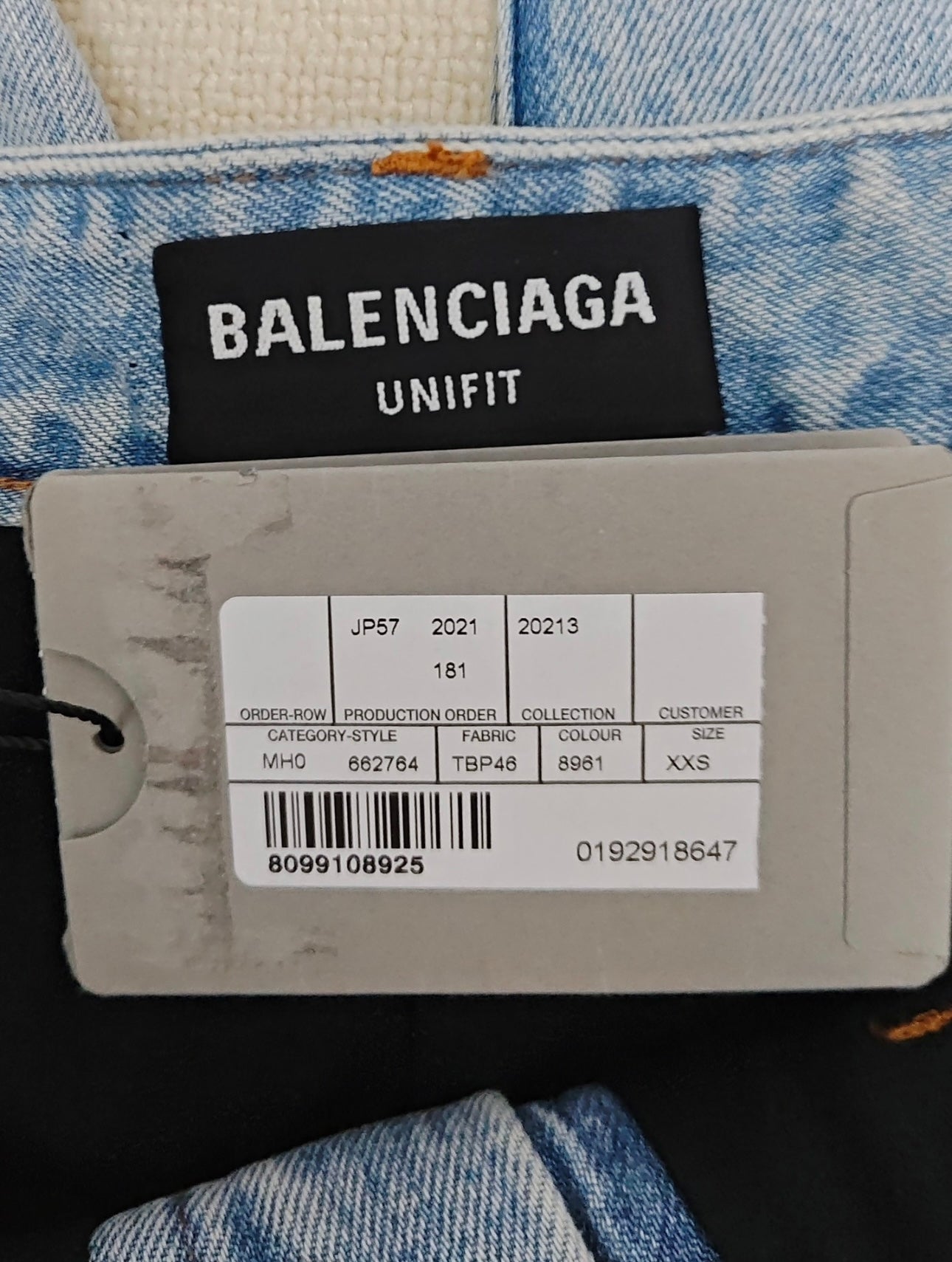 Balenciaga AW21 Afterworld Blue Red Slashed Denim