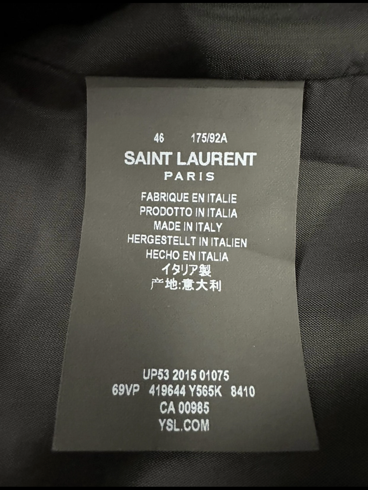 Saint Laurent Paris SS16 Moonlanding Jacket