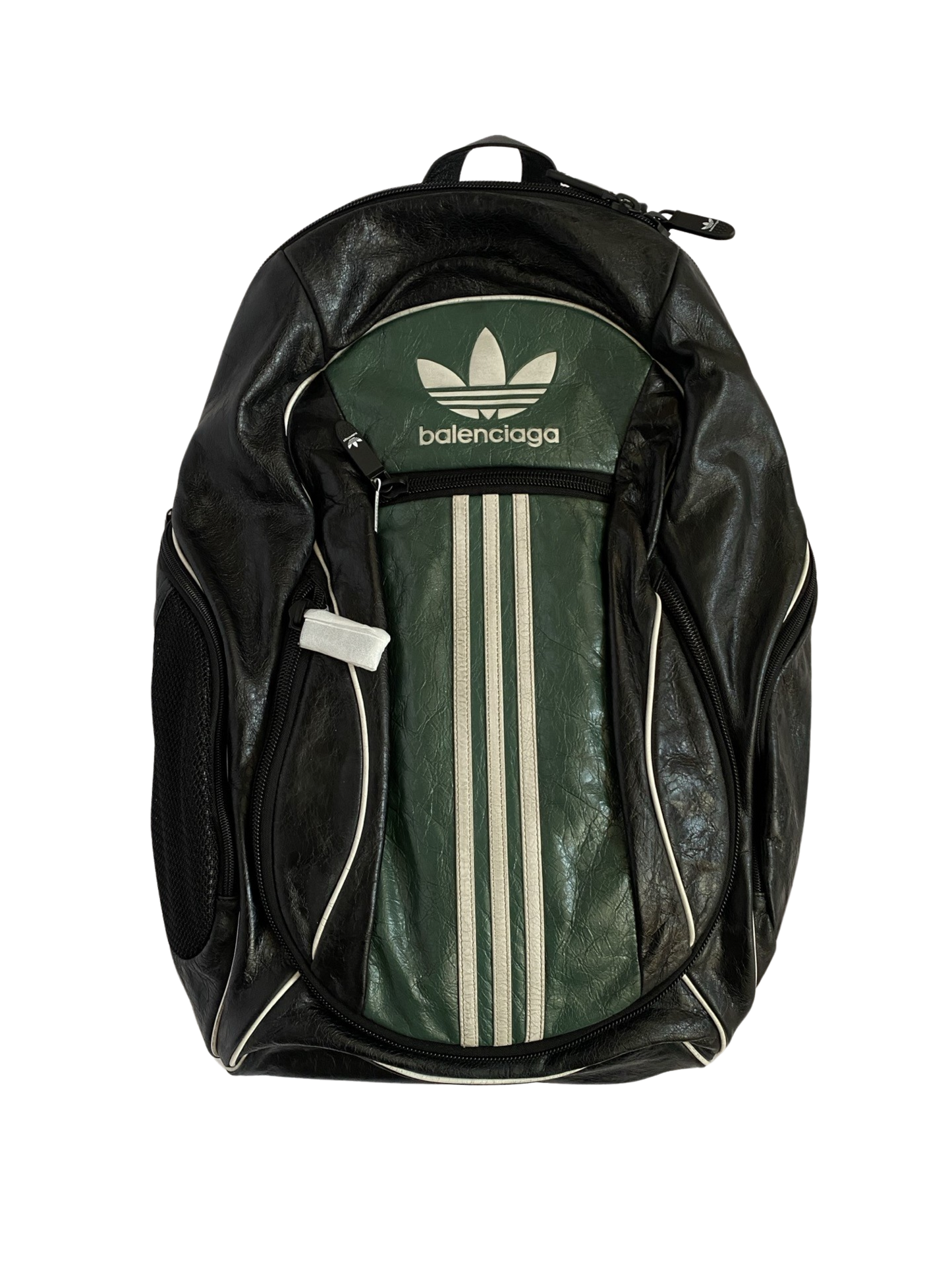 Balenciaga Adidas Leather Backpack Black Green Sz.L