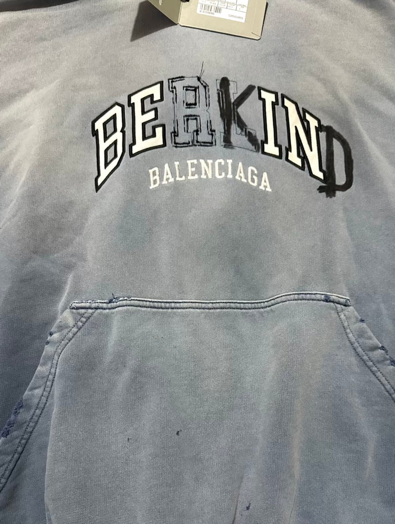 Balenciaga SS24 "Be Kind" Hoodie Blue