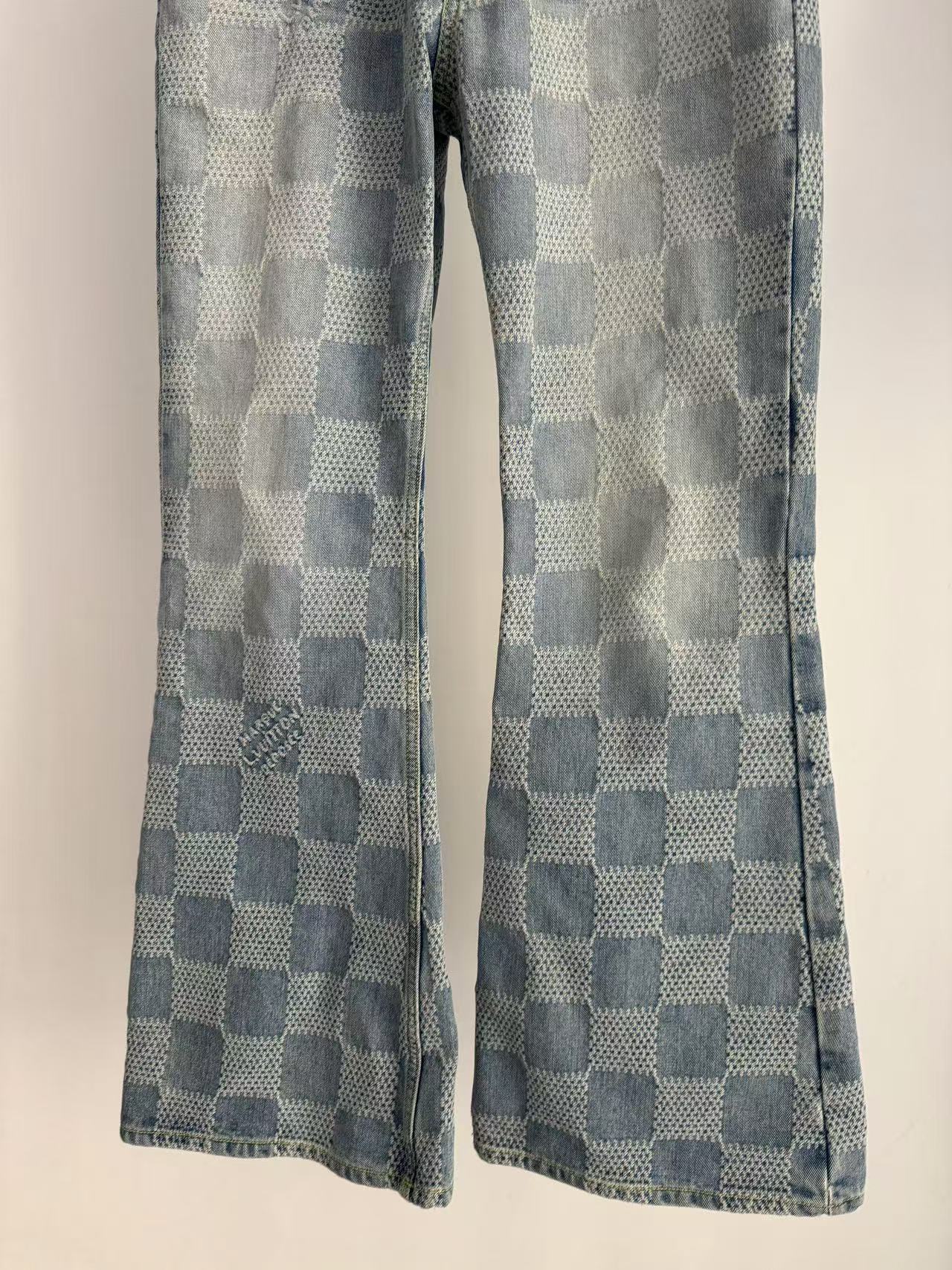 Louis Vuitton Damier Pattern Flared Denim Sz.31