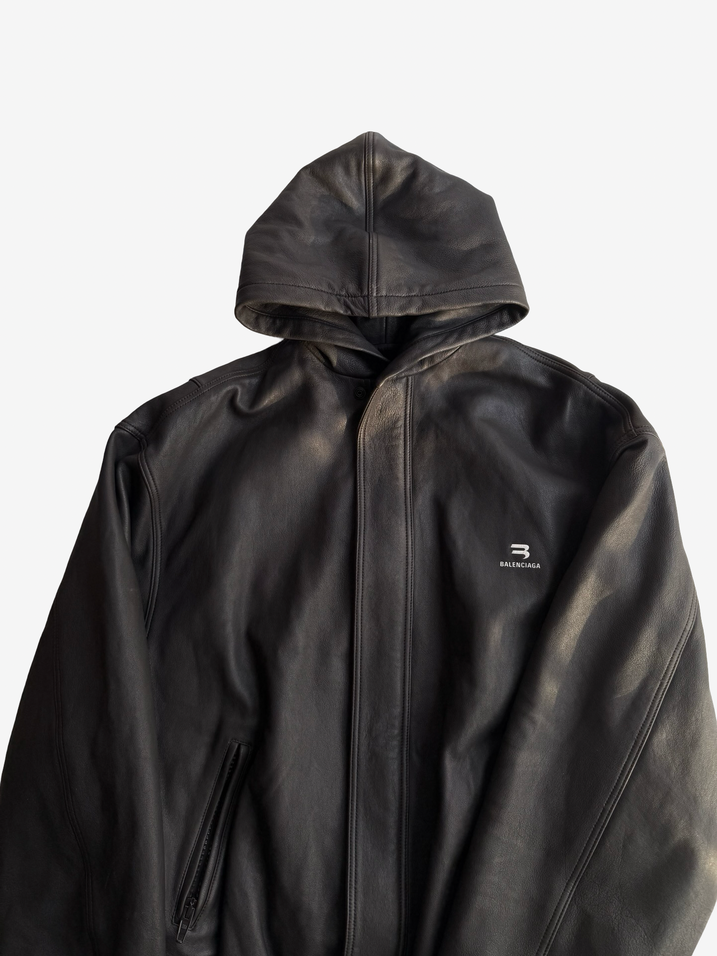 Balenciaga Taxi Hoodie Leather Bomber