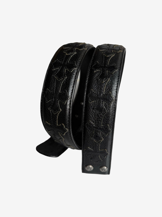 Chrome Hearts Black Cross Patched Belt Sz.30