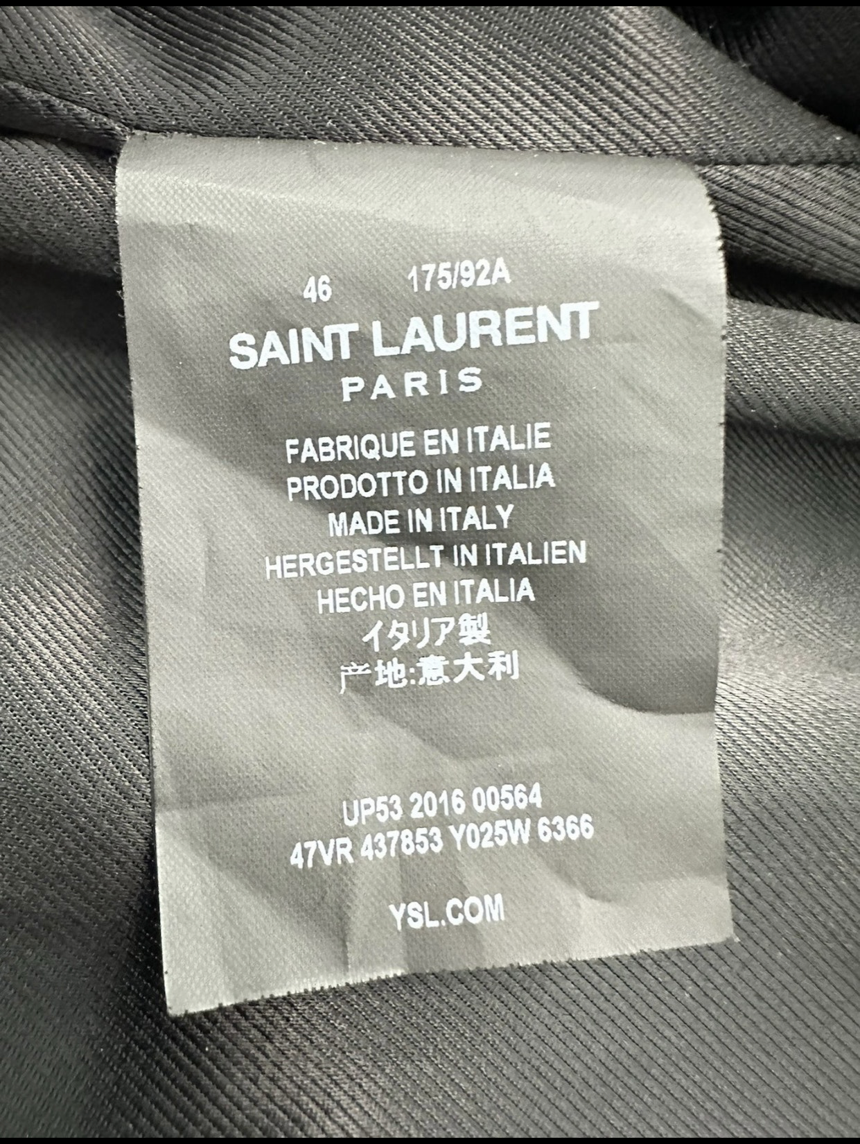 Saint Laurent AW16 Chrystal Music Note
Velvet Jacket