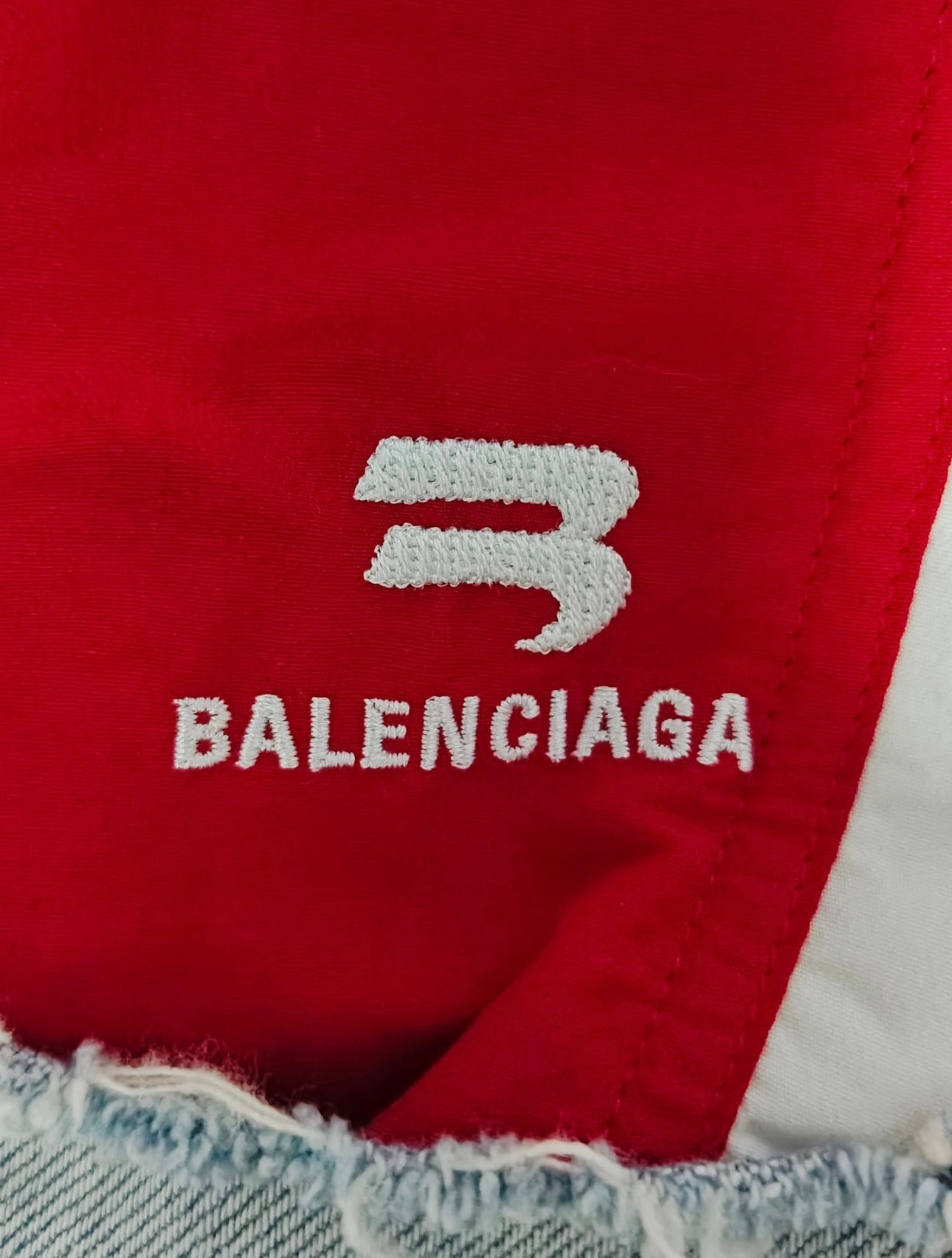 Balenciaga AW21 Afterworld Blue Red Slashed Denim