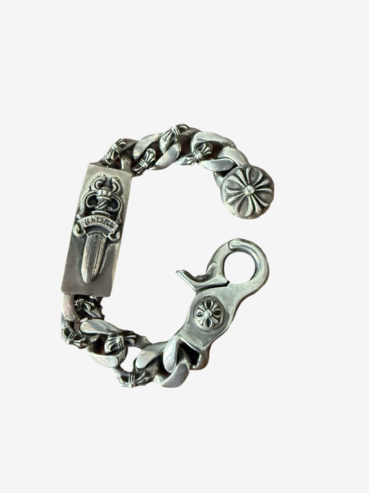 Chrome Hearts Dagger ID Fancy Bracelet Sz. 8,5 Inch/ 22cm