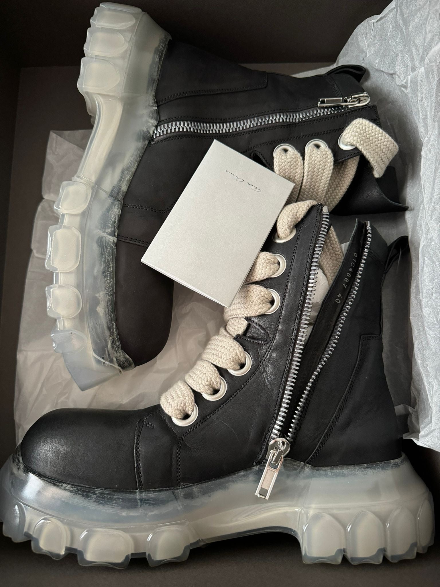 Rick Owens Jumbo Laces Bozo Tractor Boots with Clearsole